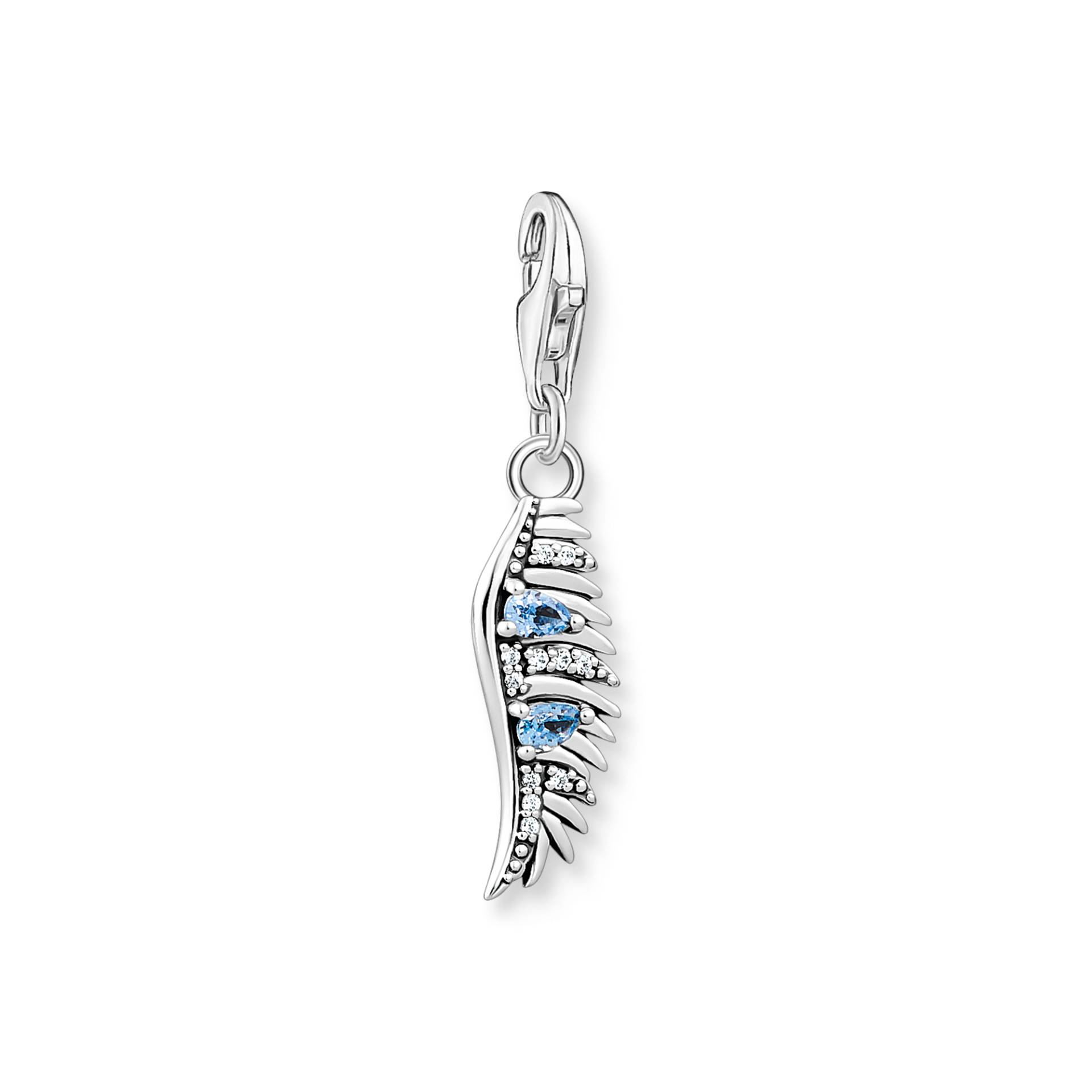 Thomas Sabo Charm-Anhänger Phönix Feder mit blauen Steinen silber blau 1905-644-1 von Thomas Sabo