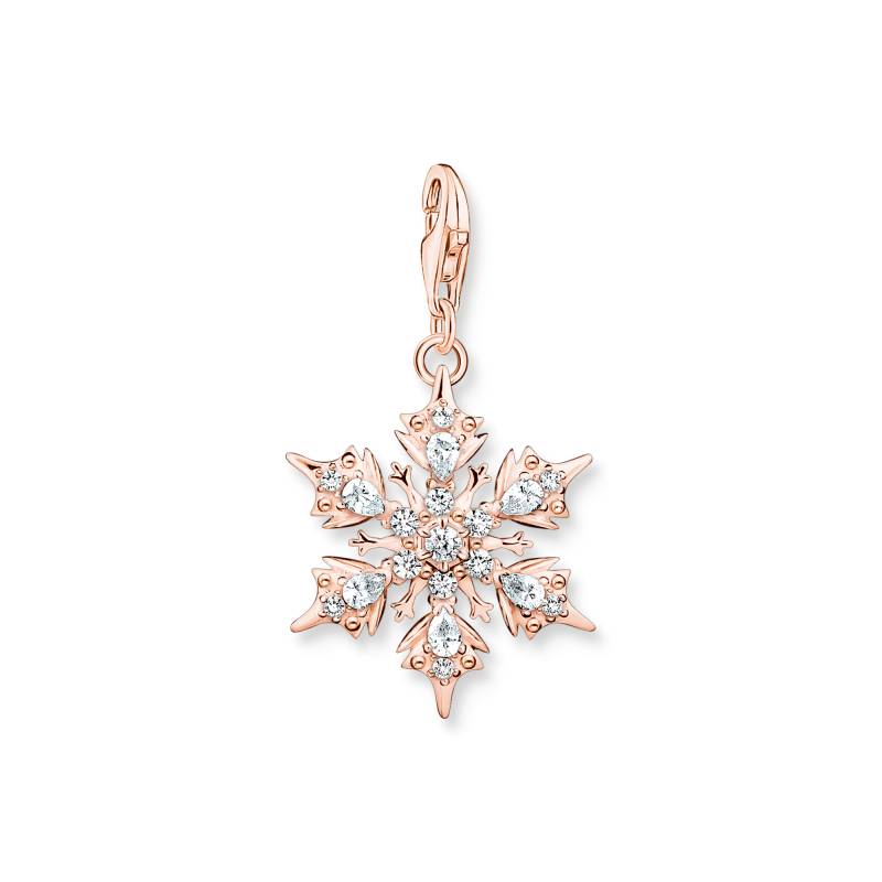 Thomas Sabo Charm-Anhänger Schneeflocke mit weißen Steinen roségold weiß 1903-416-14 von Thomas Sabo