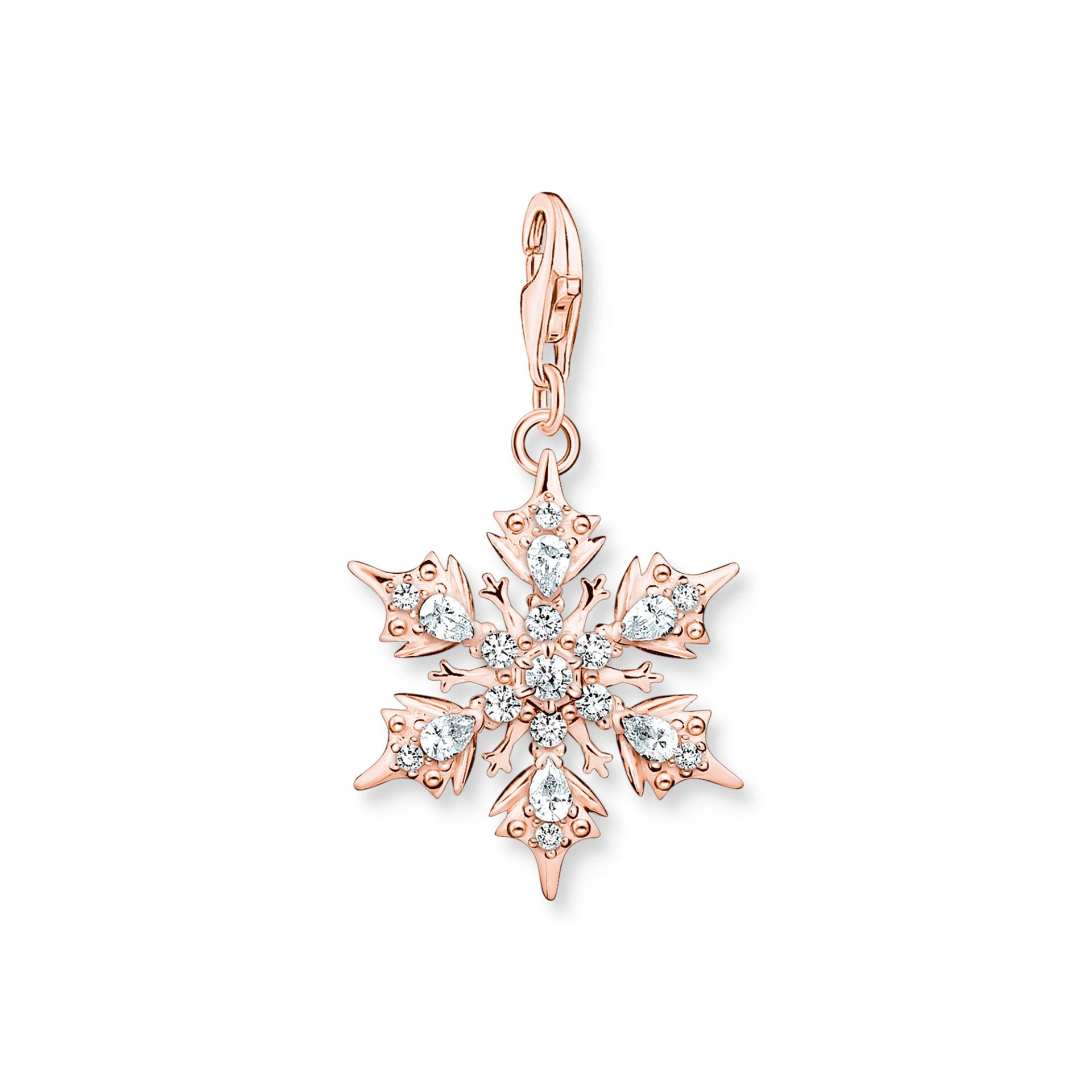 Thomas Sabo Charm-Anhänger Schneeflocke mit weißen Steinen roségold weiß 1903-416-14 von Thomas Sabo