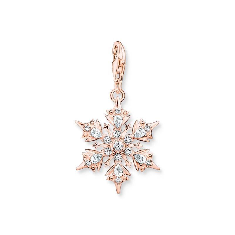 Thomas Sabo Charm-Anhänger Schneeflocke mit weißen Steinen roségold weiß 1903-416-14 von Thomas Sabo