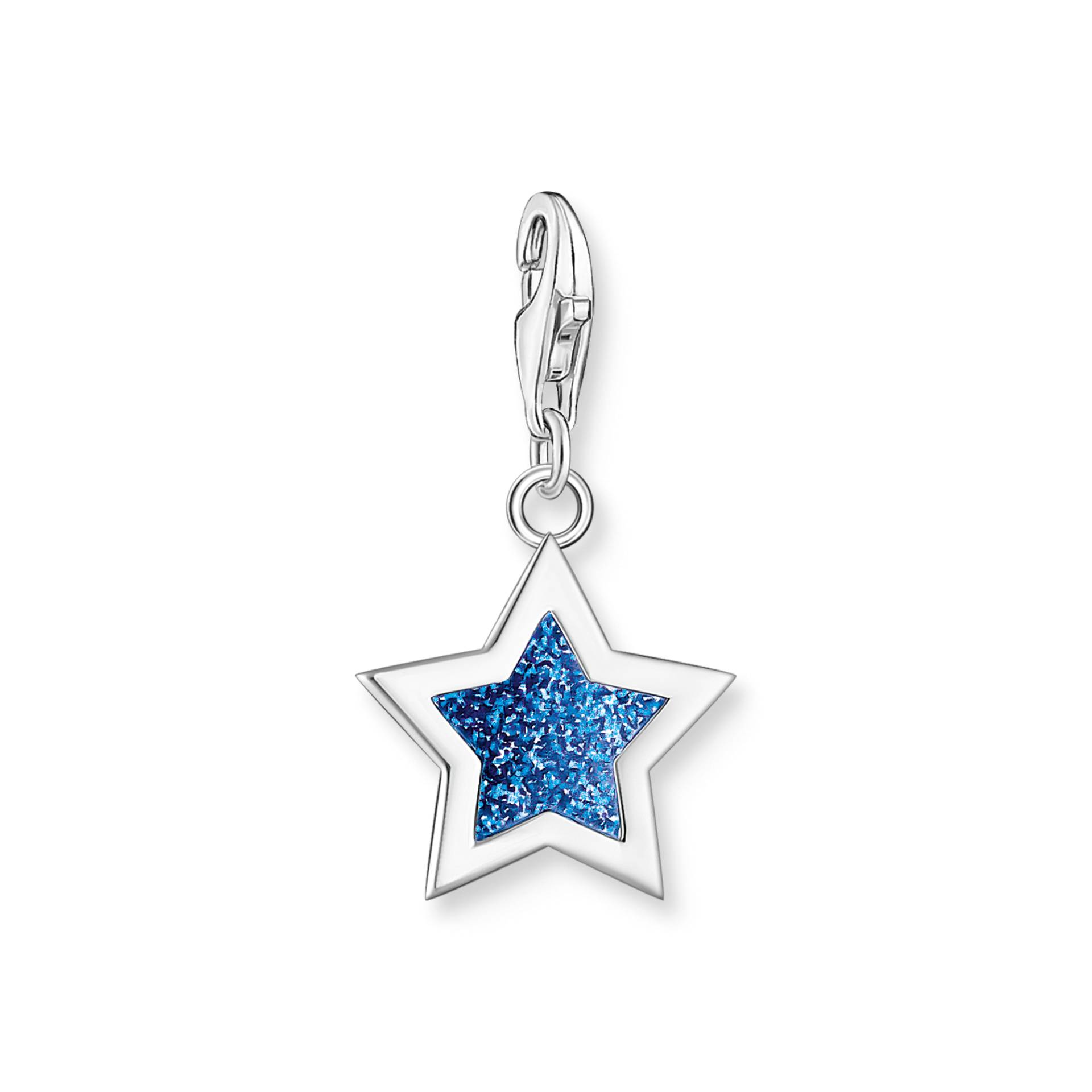 Thomas Sabo Charm-Anhänger Stern in Dunkelblau Silber dunkelblau 2055-007-32 von Thomas Sabo