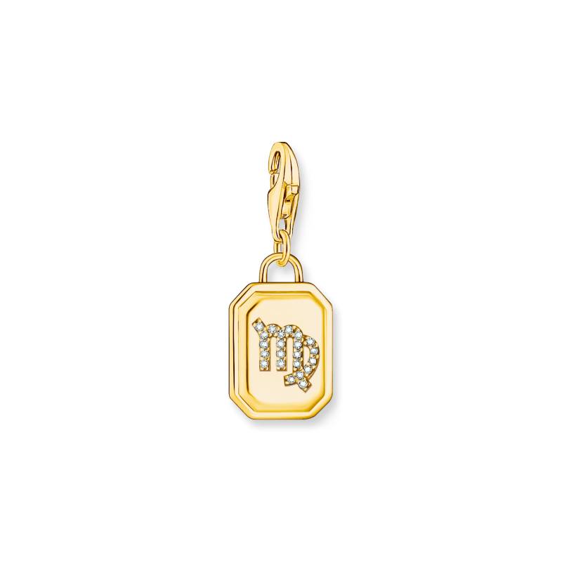 Thomas Sabo Charm-Anhänger Sternzeichen Jungfrau mit Steinen vergoldet gelbgoldfarben 2161-414-39 von Thomas Sabo