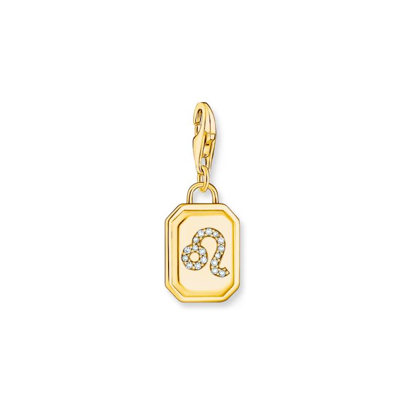 Thomas Sabo Charm-Anhänger Sternzeichen Löwe mit Steinen vergoldet gelbgoldfarben 2162-414-39 von Thomas Sabo