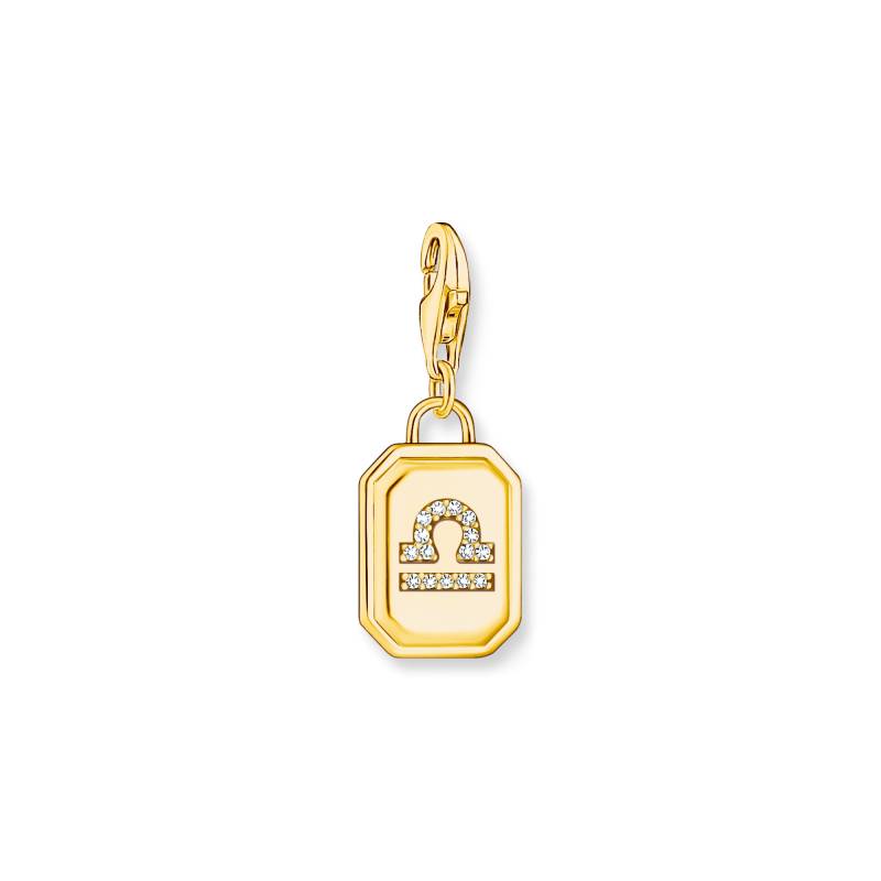 Thomas Sabo Charm-Anhänger Sternzeichen Waage mit Steinen vergoldet gelbgoldfarben 2153-414-39 von Thomas Sabo