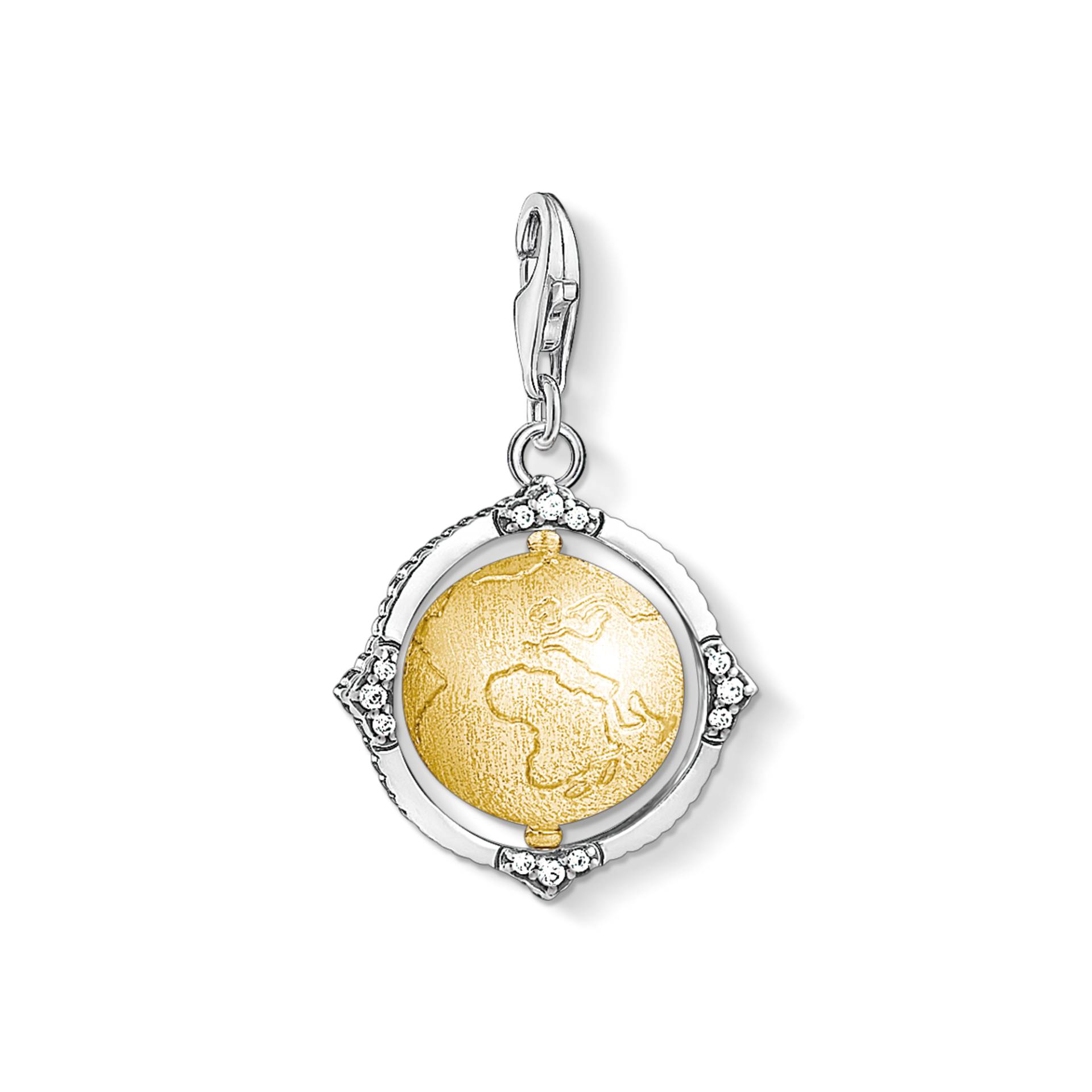 Thomas Sabo Charm-Anhänger Vintage Weltkugel gelbgoldfarben 1711-849-39 von Thomas Sabo