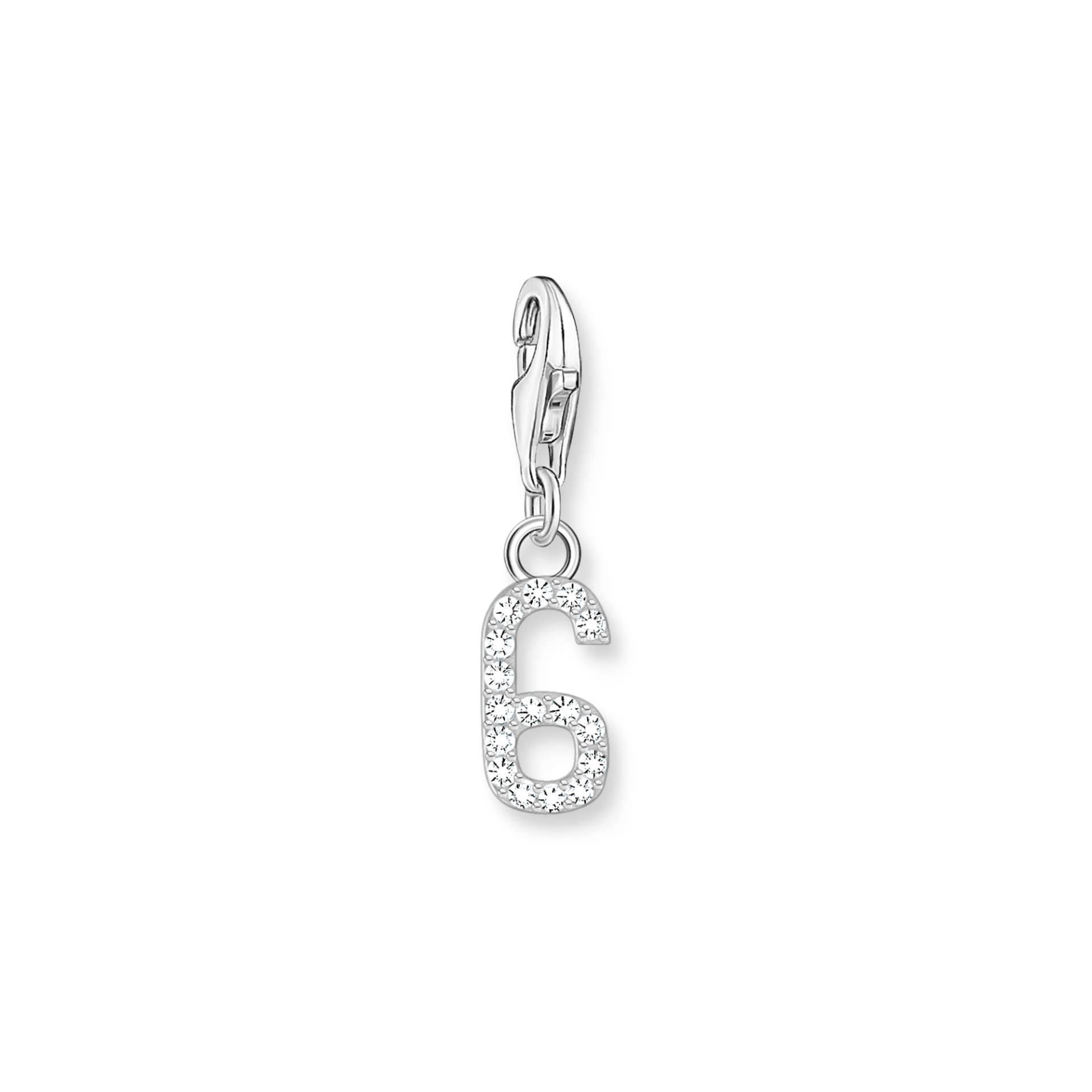 Thomas Sabo Charm-Anhänger Zahl 6 mit weißen Steinen Silber silberfarben 2130-051-21 von Thomas Sabo