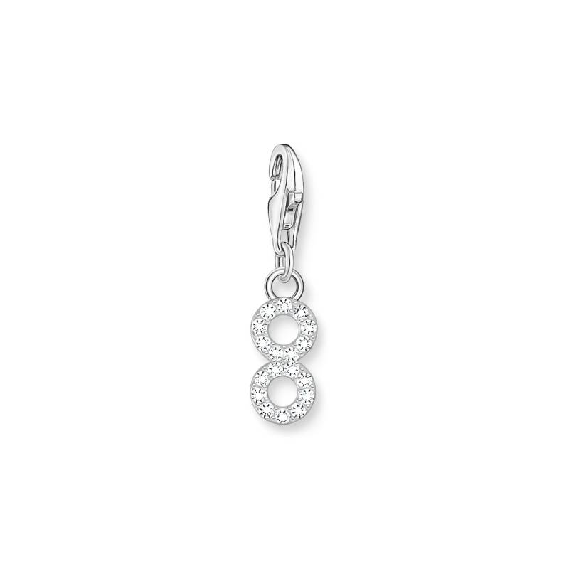 Thomas Sabo Charm-Anhänger Zahl 8 mit weißen Steinen Silber silberfarben 2132-051-21 von Thomas Sabo