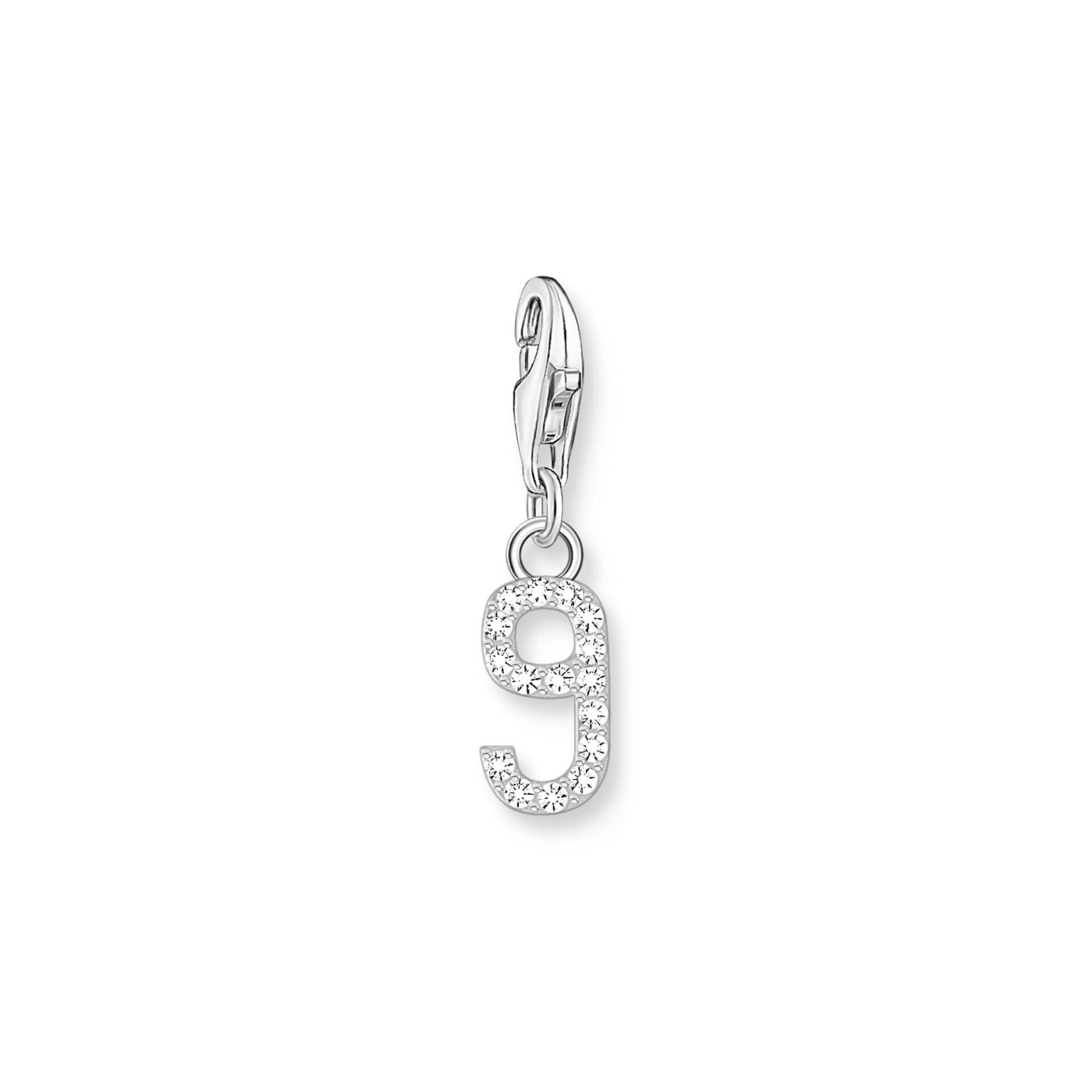 Thomas Sabo Charm-Anhänger Zahl 9 mit weißen Steinen Silber silberfarben 2133-051-21 von Thomas Sabo