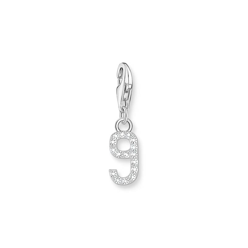 Thomas Sabo Charm-Anhänger Zahl 9 mit weißen Steinen Silber silberfarben 2133-051-21 von Thomas Sabo