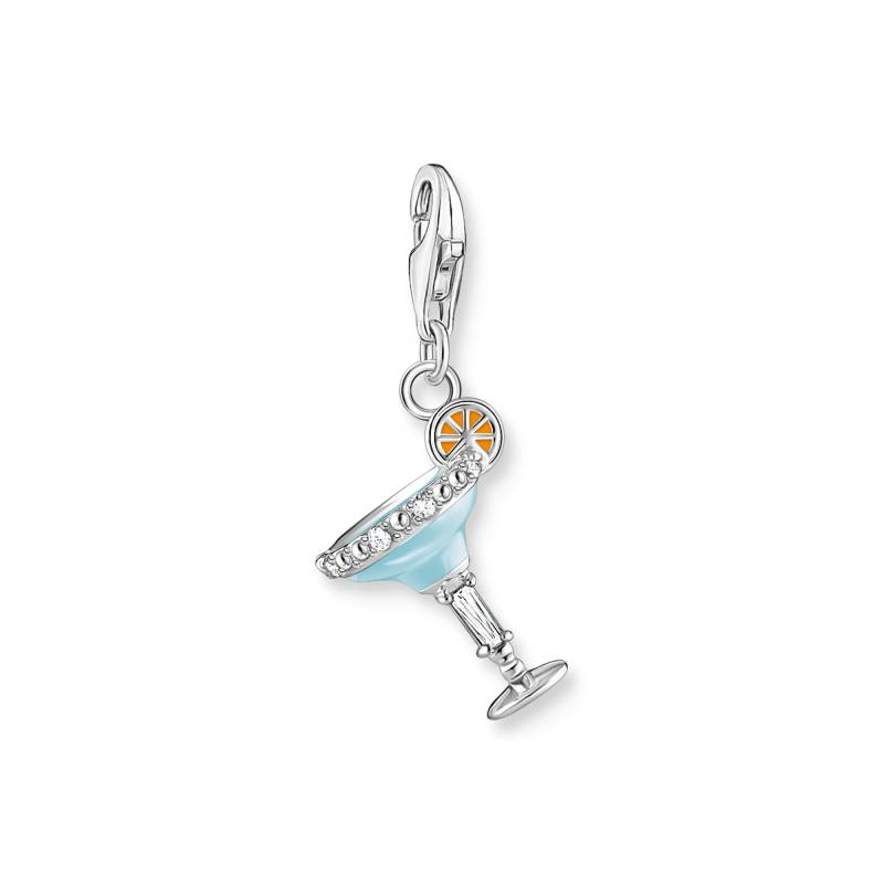 Thomas Sabo Charm-Anhänger blaues Cocktail-Glas Silber mehrfarbig 1930-041-7 von Thomas Sabo