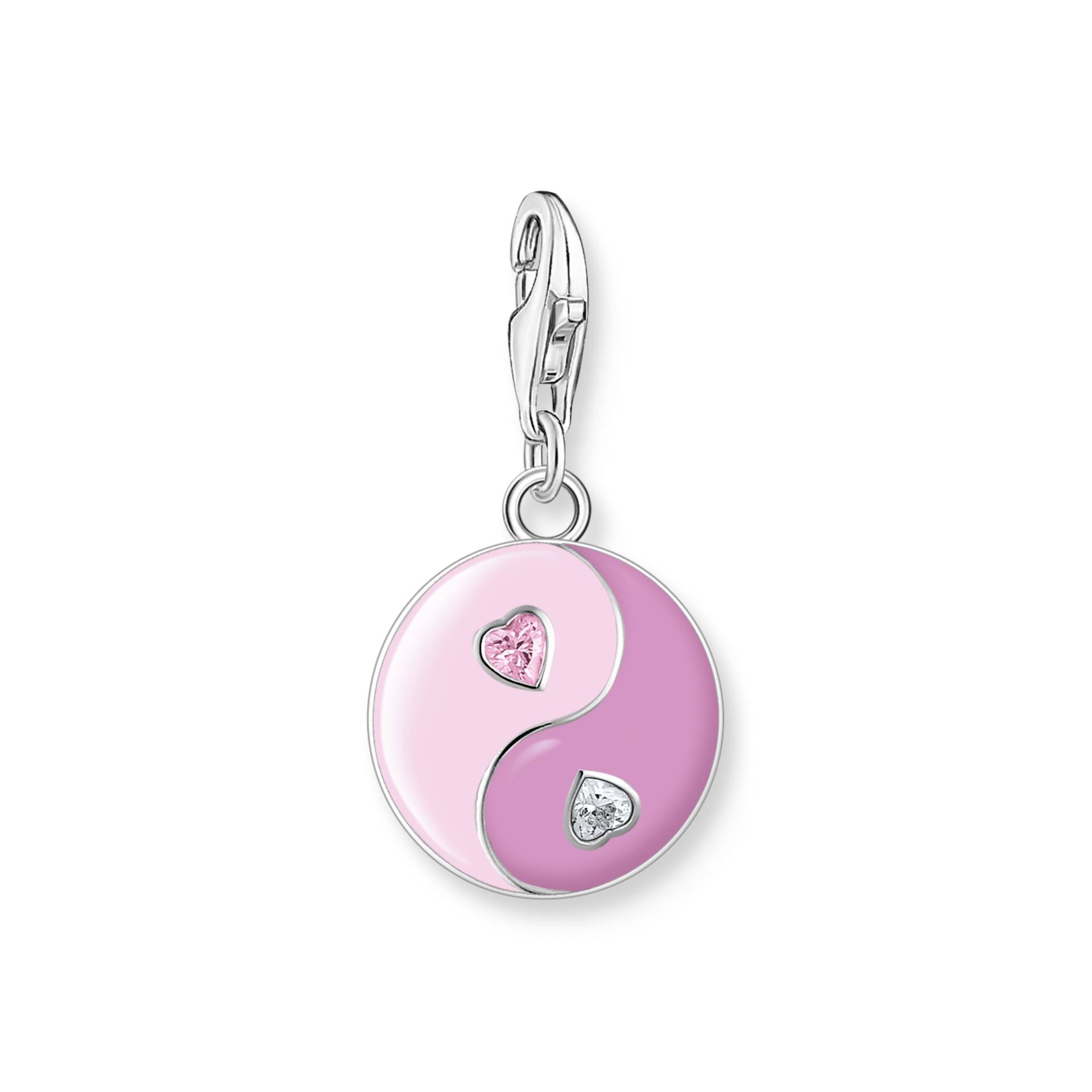 Thomas Sabo Charm-Anhänger pinker Yin & Yang mit Steine Silber mehrfarbig 2000-041-7 von Thomas Sabo