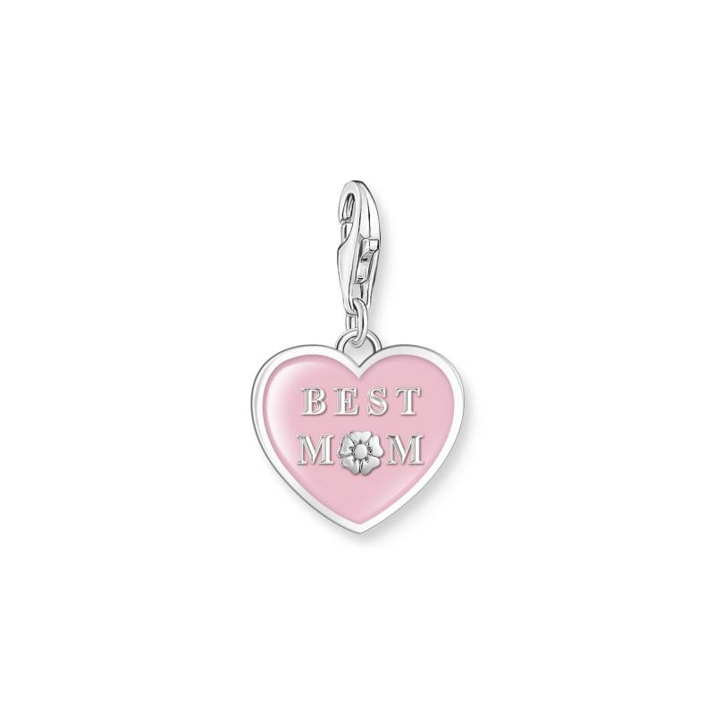 Thomas Sabo Charm-Anhänger pinkes Herz mit Best Mom Silber pink 2021-007-9 von Thomas Sabo