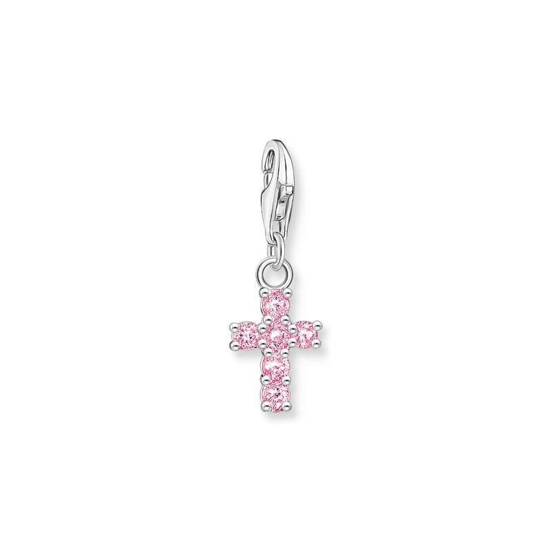 Thomas Sabo Charm-Anhänger pinkes Kreuz Silber pink 2032-051-9 von Thomas Sabo