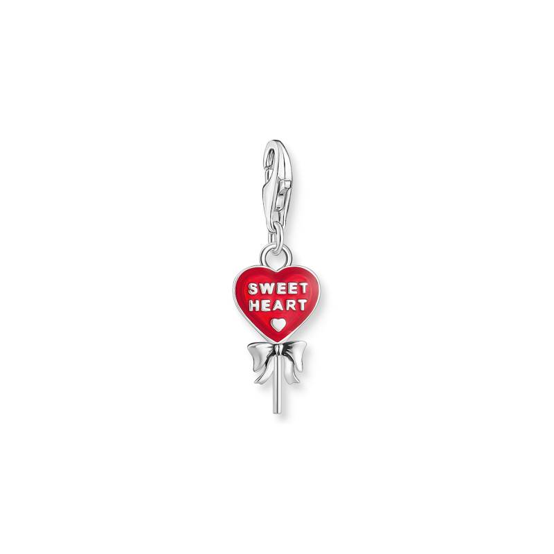 Thomas Sabo Charm-Anhänger roter Herz-Lollipop Silber rot 2072-664-10 von Thomas Sabo