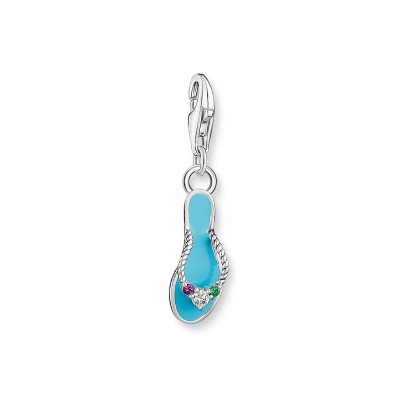 Thomas Sabo Charm-Anhänger türkiser Flip-Flop mit bunten Steinen Silber mehrfarbig 2025-914-7 von Thomas Sabo