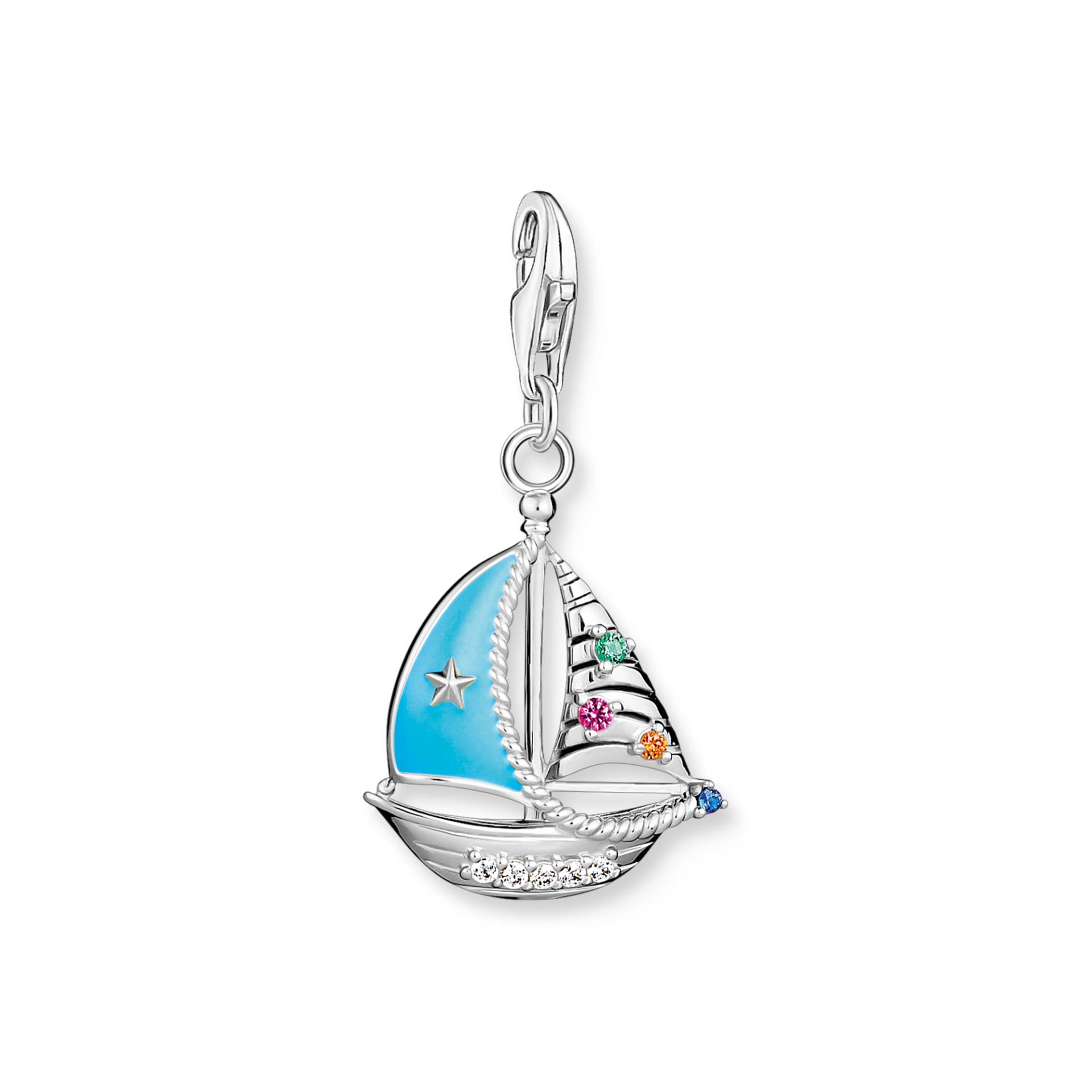 Thomas Sabo Charm-Anhänger türkises Segelboot Silber mehrfarbig 1927-340-7 von Thomas Sabo