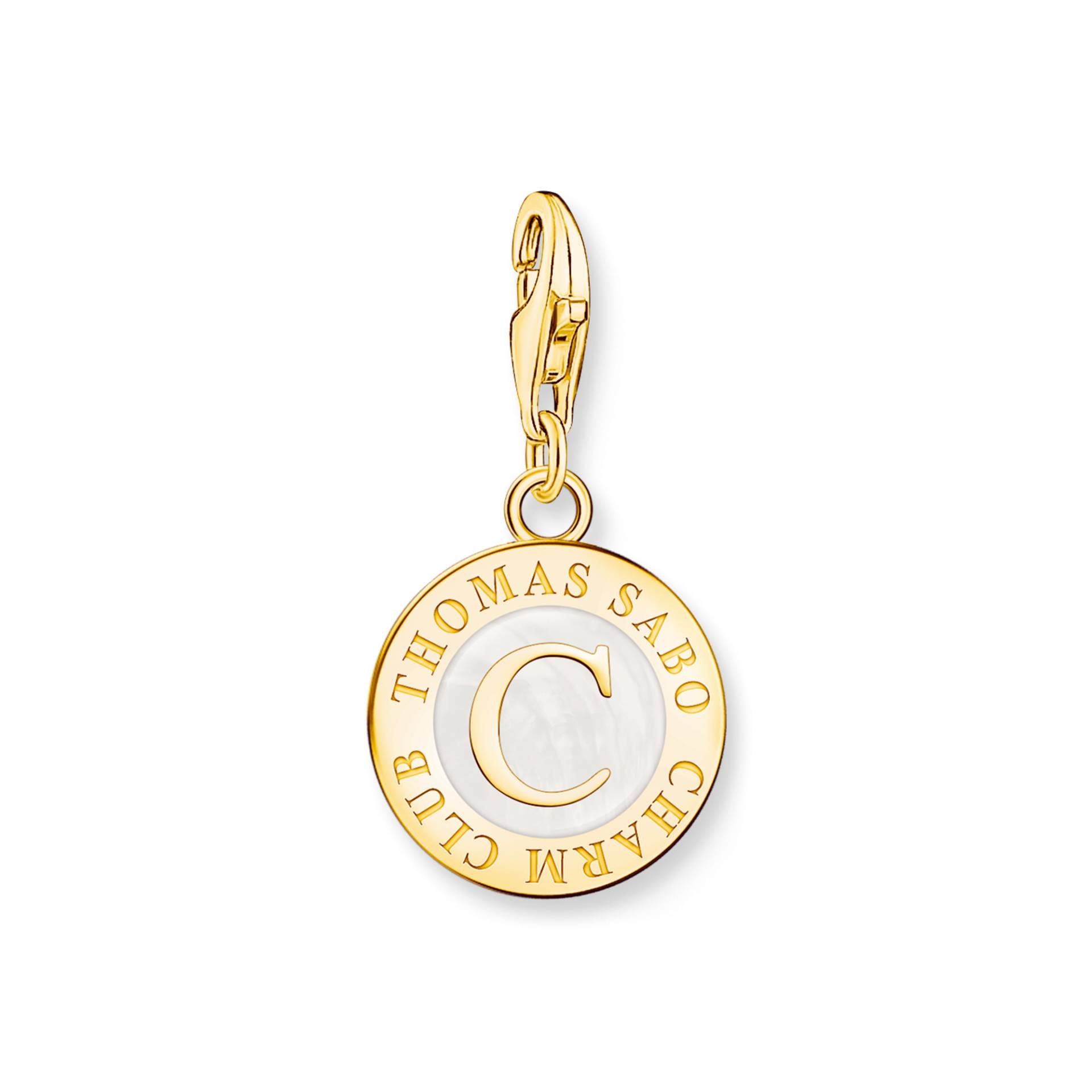 Thomas Sabo Charm mit weißem Coin vergoldet weiß 2095-427-14 von Thomas Sabo