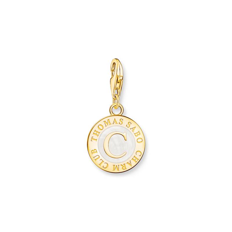 Thomas Sabo Charm mit weißem Coin vergoldet weiß 2095-427-14 von Thomas Sabo