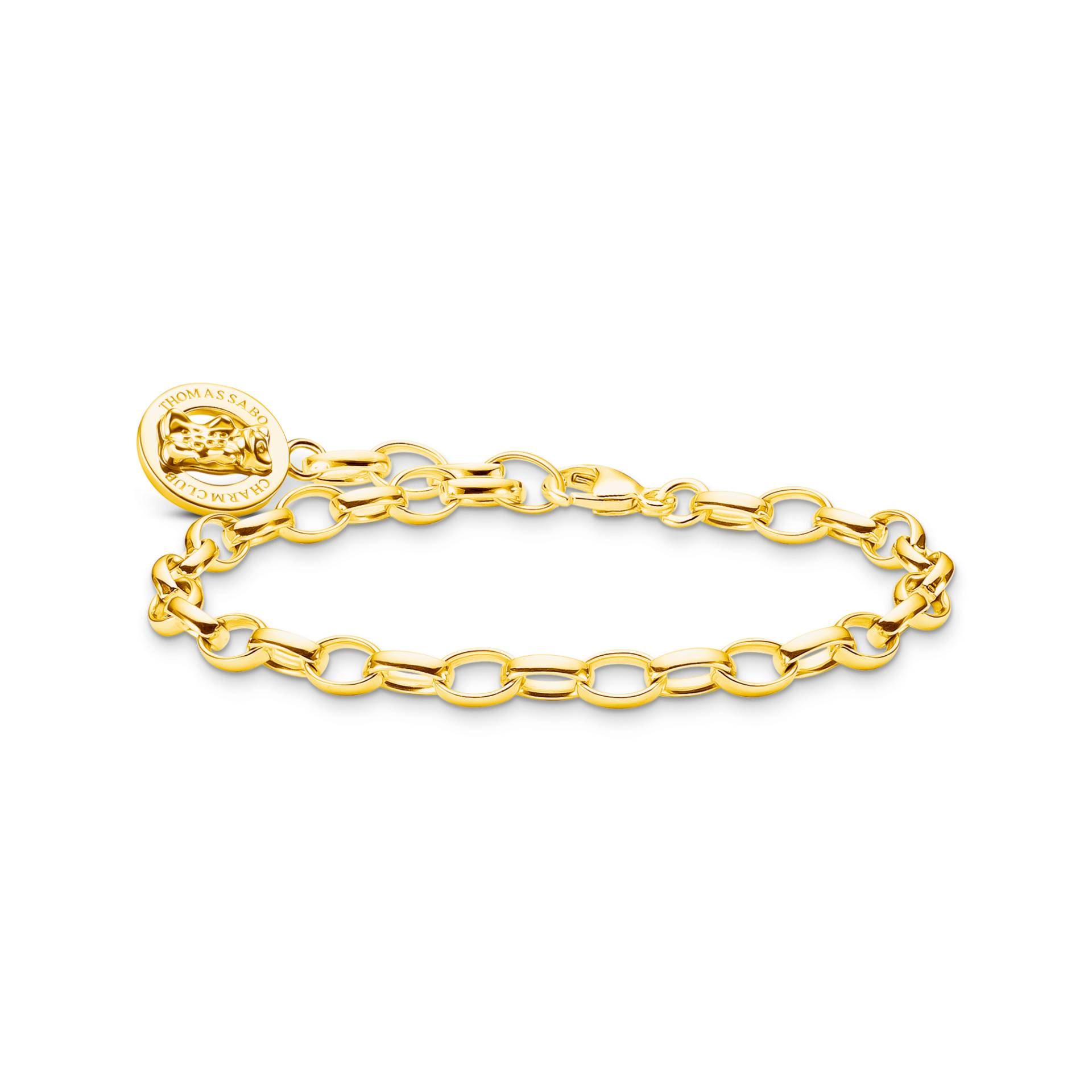 Thomas Sabo Charm-Armband mit Goldbären Logo-Ring vergoldet gelbgoldfarben X0291-413-39-L15 von Thomas Sabo