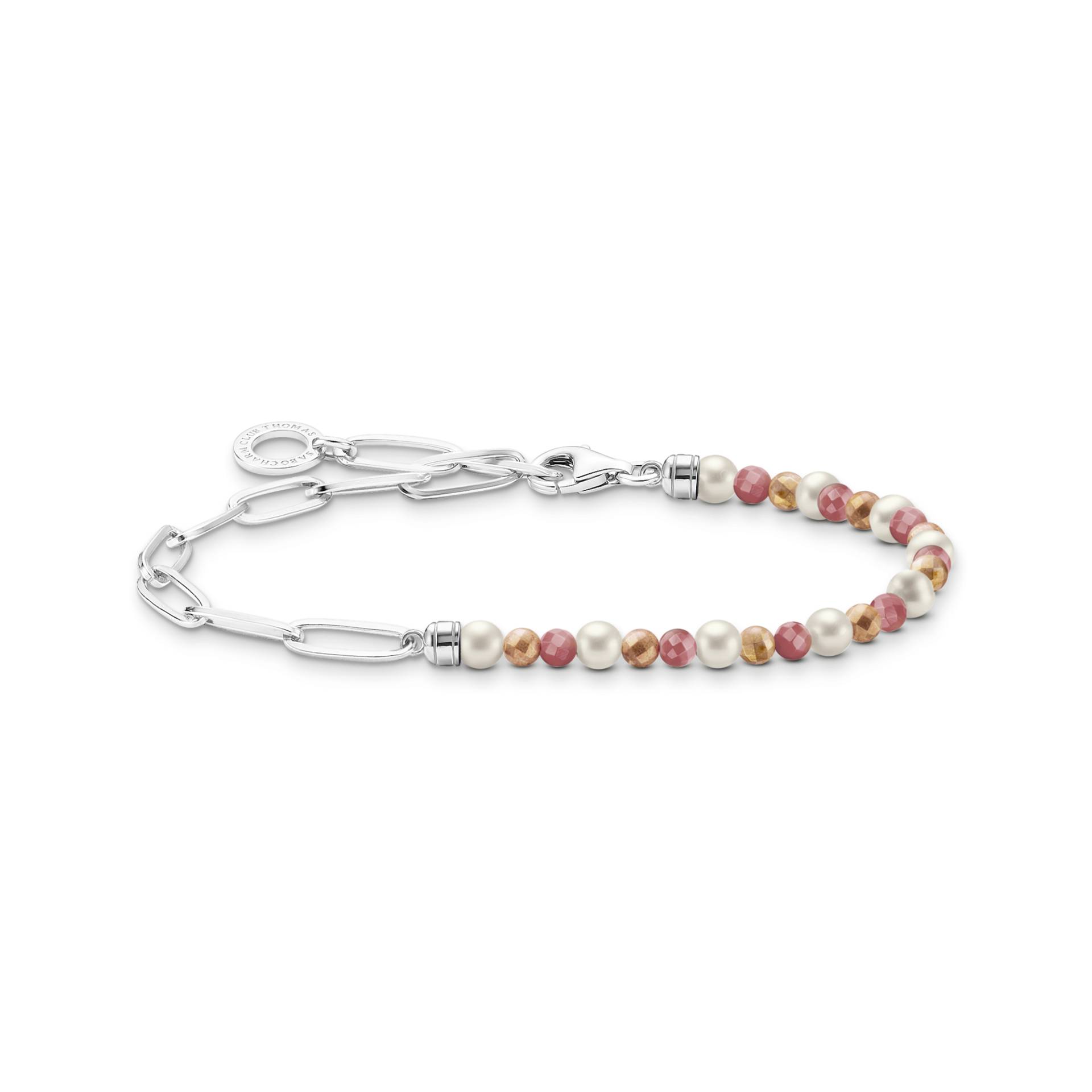 Thomas Sabo Charm-Armband mit bunten Beads und weißen Perlen Silber mehrfarbig A2099-350-7-L14 von Thomas Sabo