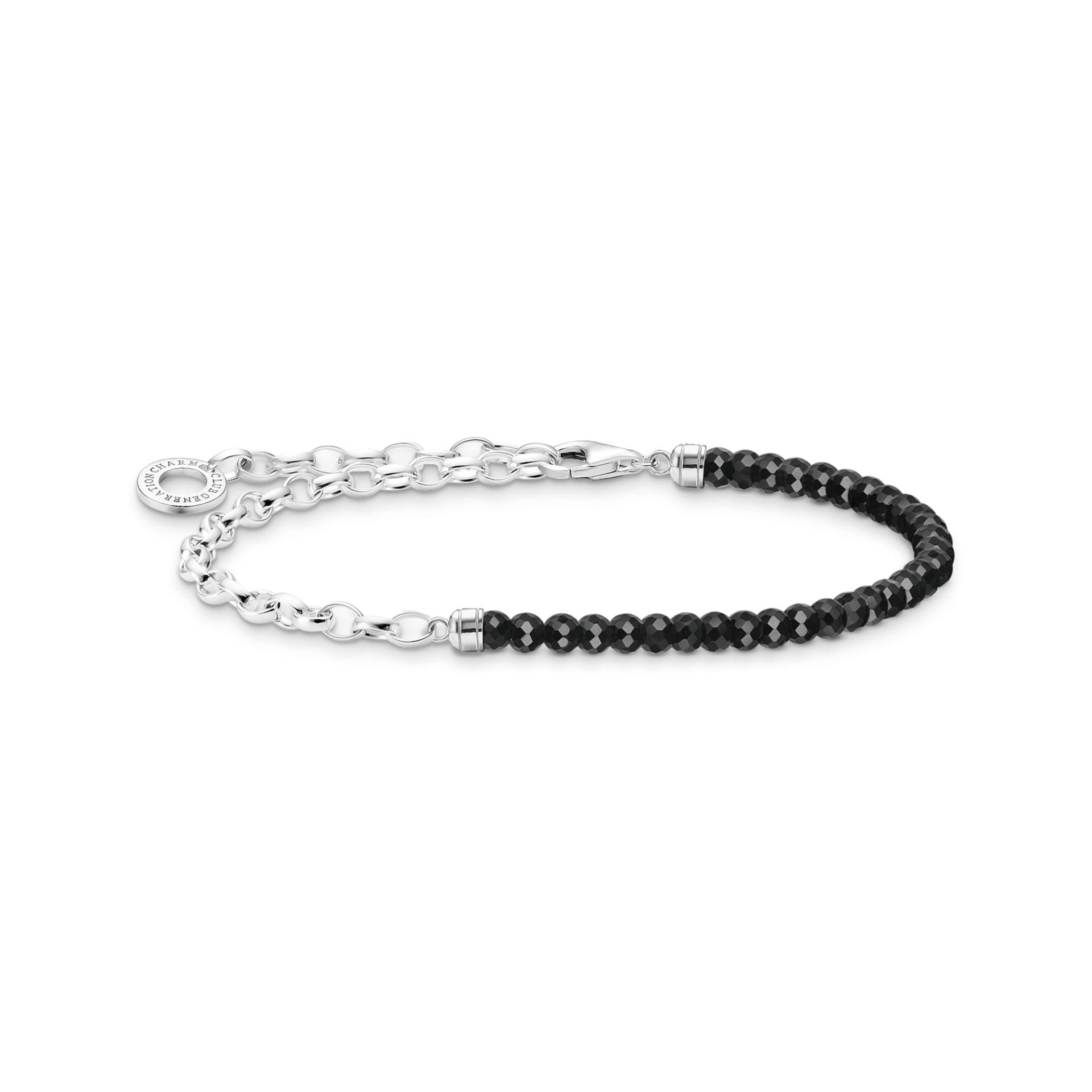 Thomas Sabo Charm-Armband mit schwarzen Onyx-Beads Silber schwarz A2100-130-11-L14 von Thomas Sabo