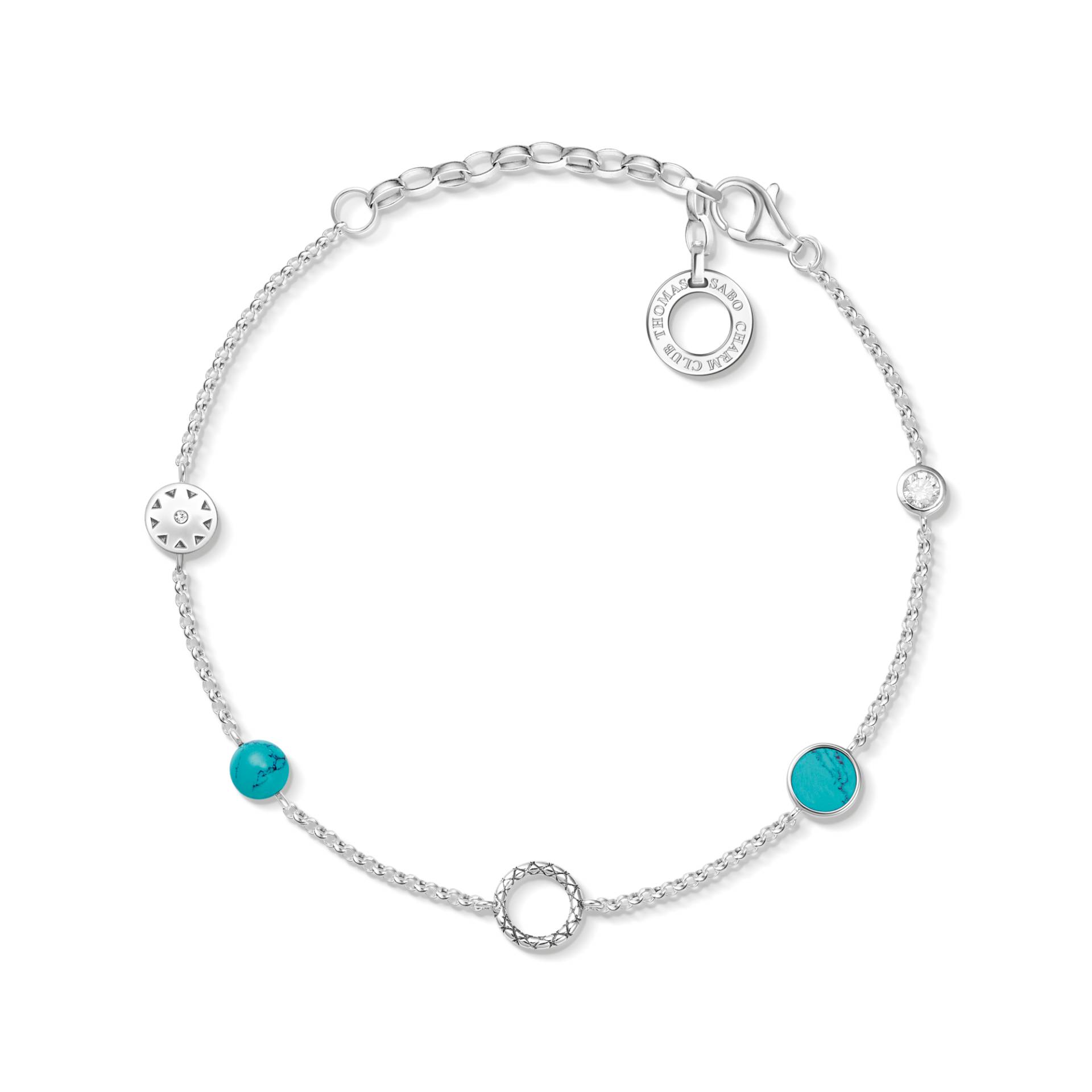 Thomas Sabo Charm-Armband türkise Steine mehrfarbig X0271-646-7-L19V von Thomas Sabo