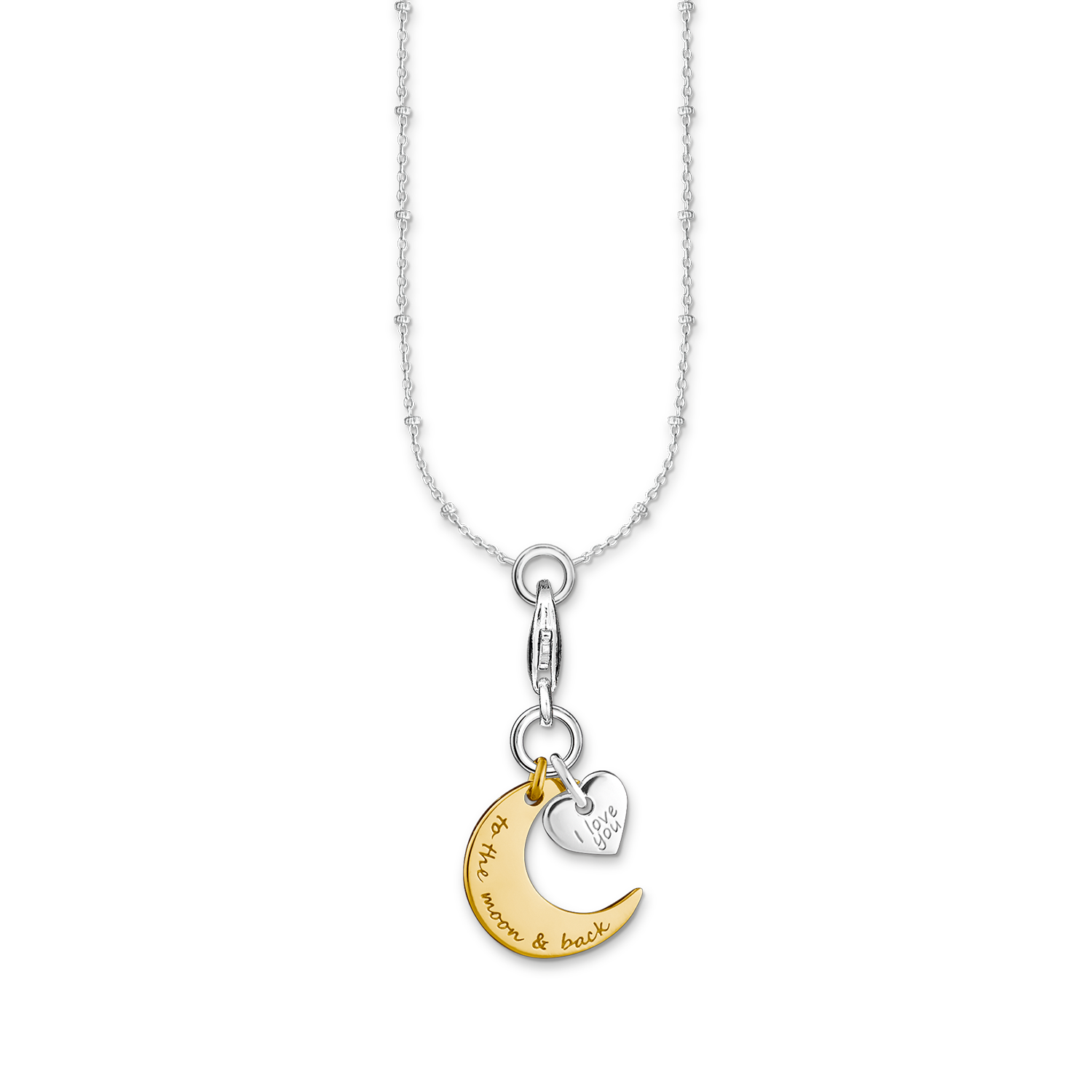 Thomas Sabo Charm-Kette Mond und Herz I Love you to the moon and back gelbgoldfarben SET0342-413-39-L45V von Thomas Sabo