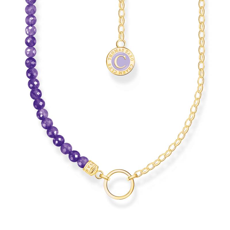 Thomas Sabo Charm-Kette mit Gliedern und imitiertem Amethyst vergoldet violett KE2190-427-13-L37V von Thomas Sabo