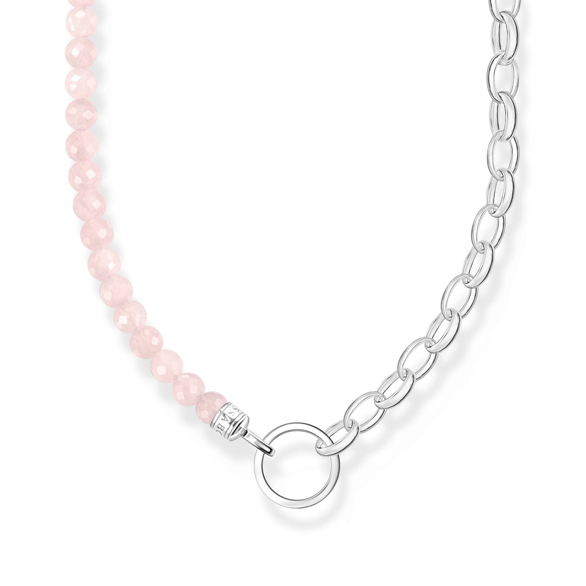 Thomas Sabo Charm-Kette mit Rosenquarz-Beads Silber pink KE2188-034-9-L45V von Thomas Sabo