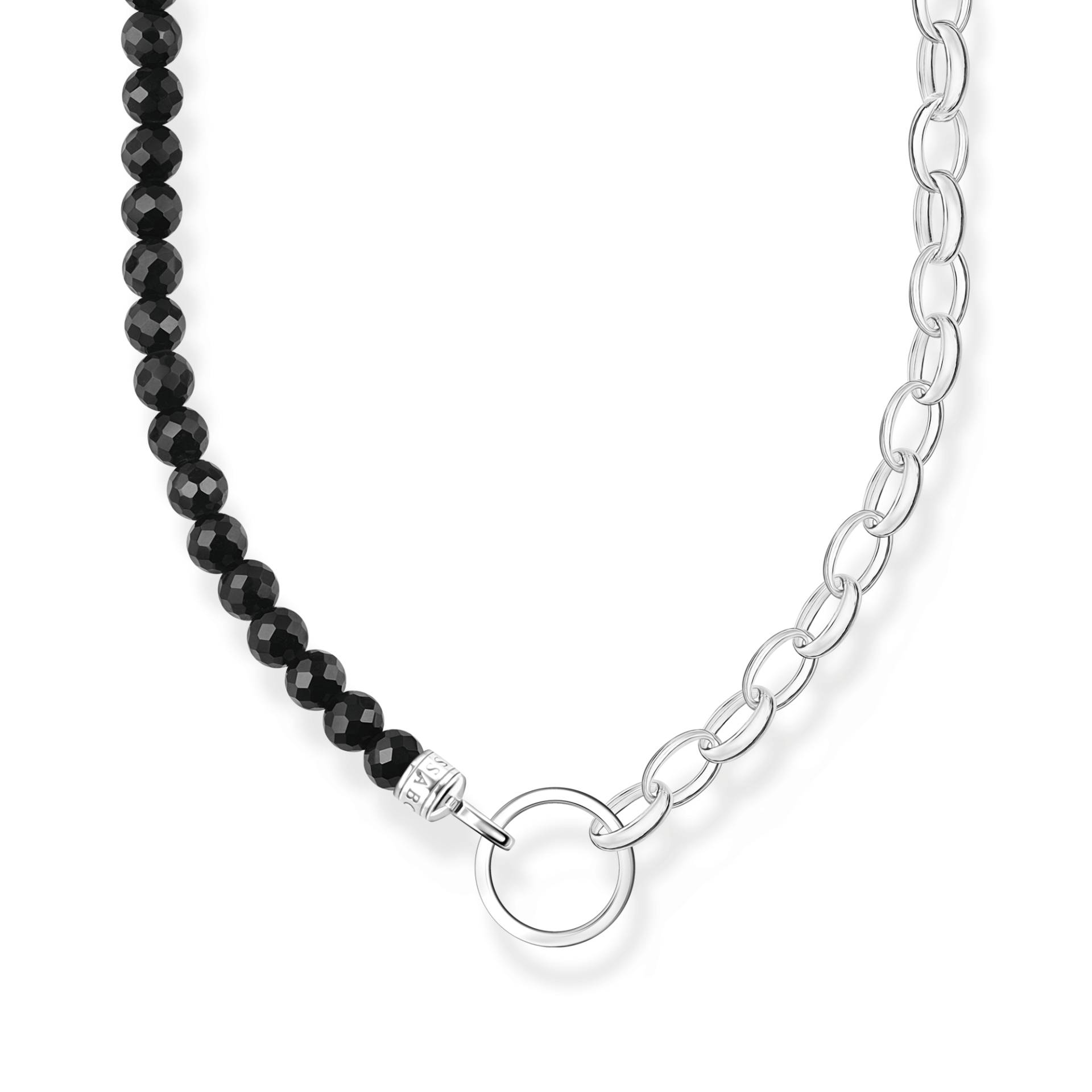 Thomas Sabo Charm-Kette mit schwarzen Onyx-Beads Silber schwarz KE2188-130-11-L45V von Thomas Sabo