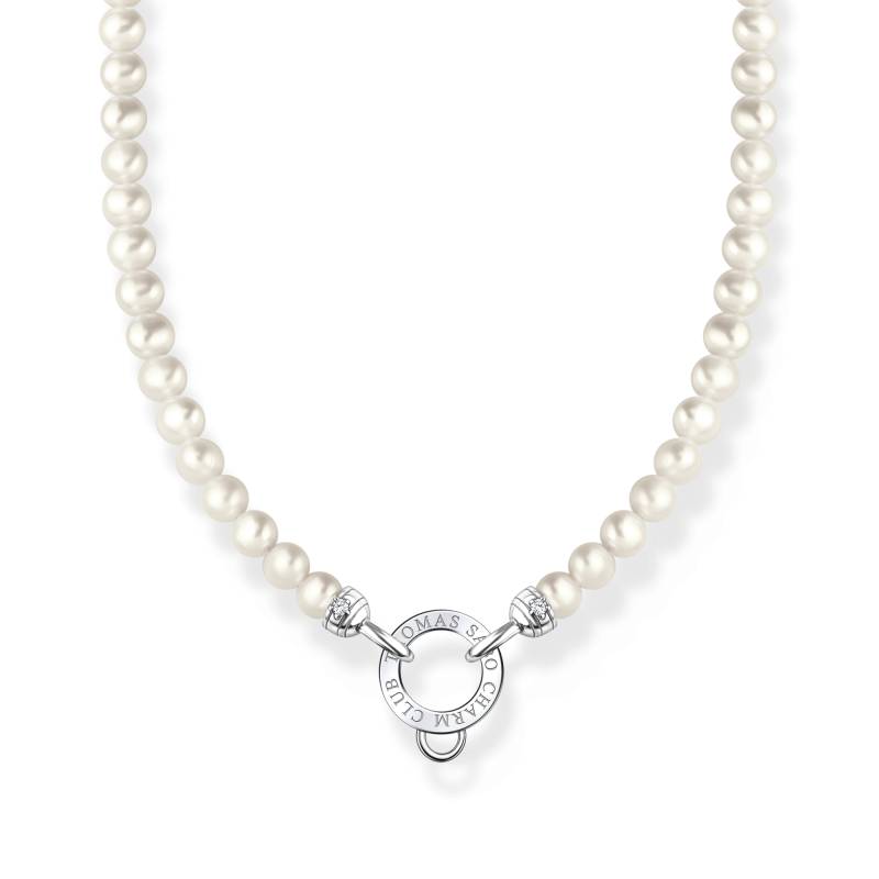 Thomas Sabo Charm-Kette mit weißen Perlen Silber weiß KE2187-167-14-L45V von Thomas Sabo