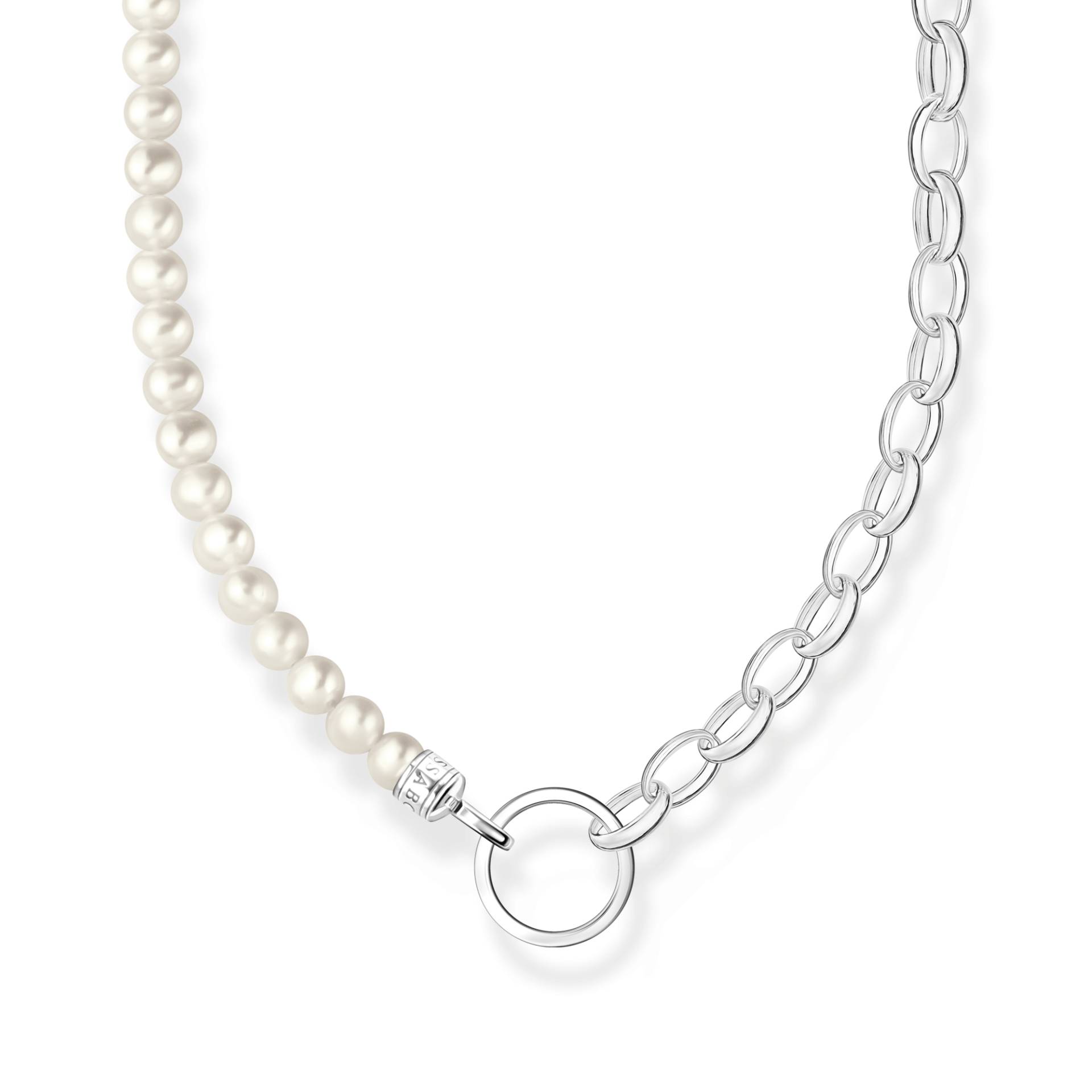 Thomas Sabo Charm-Kette mit weißen Perlen Silber weiß KE2188-082-14-L45V von Thomas Sabo