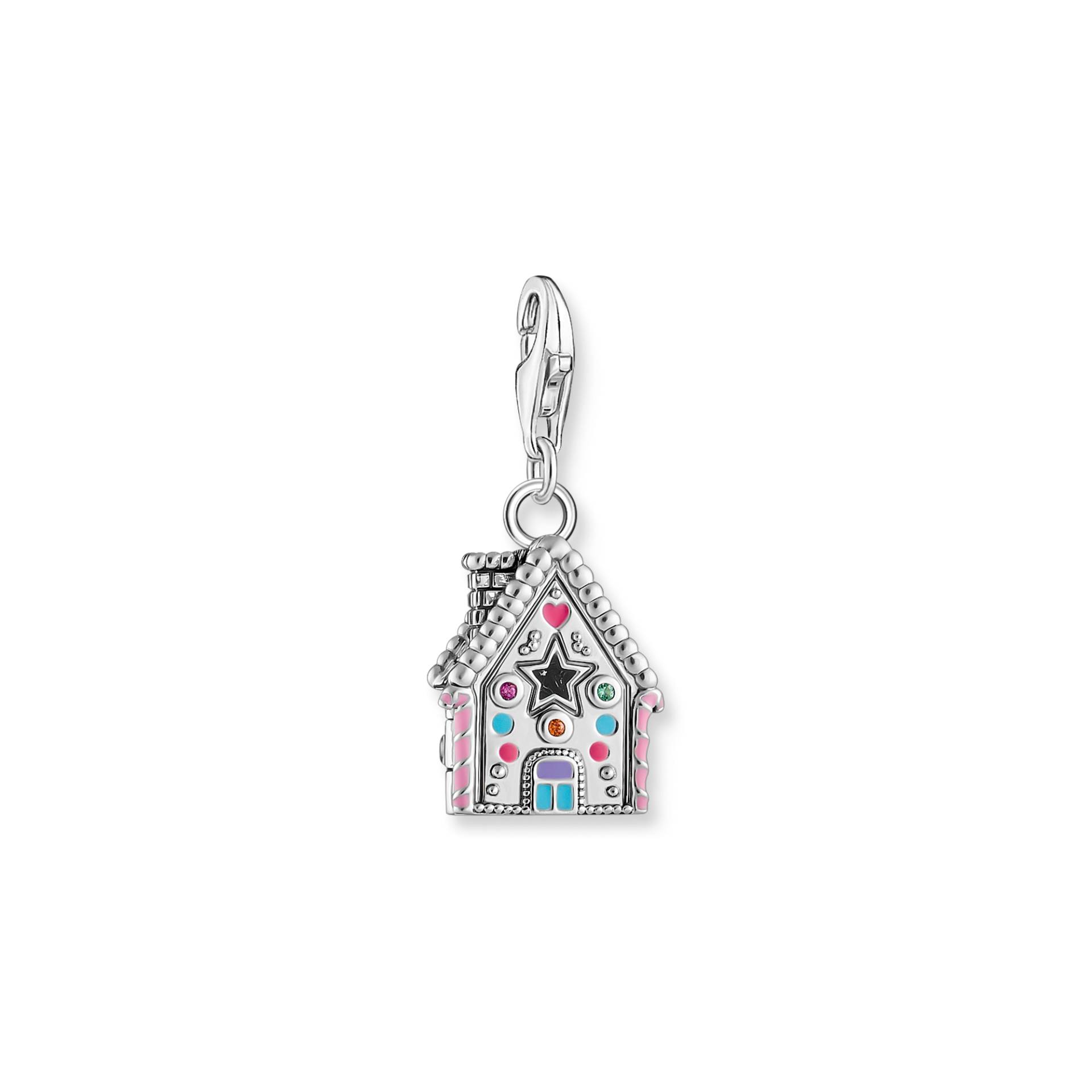 Thomas Sabo Charm-Anhänger Lebkuchenhaus mit vielen Details Silber mehrfarbig 2058-340-7 von Thomas Sabo