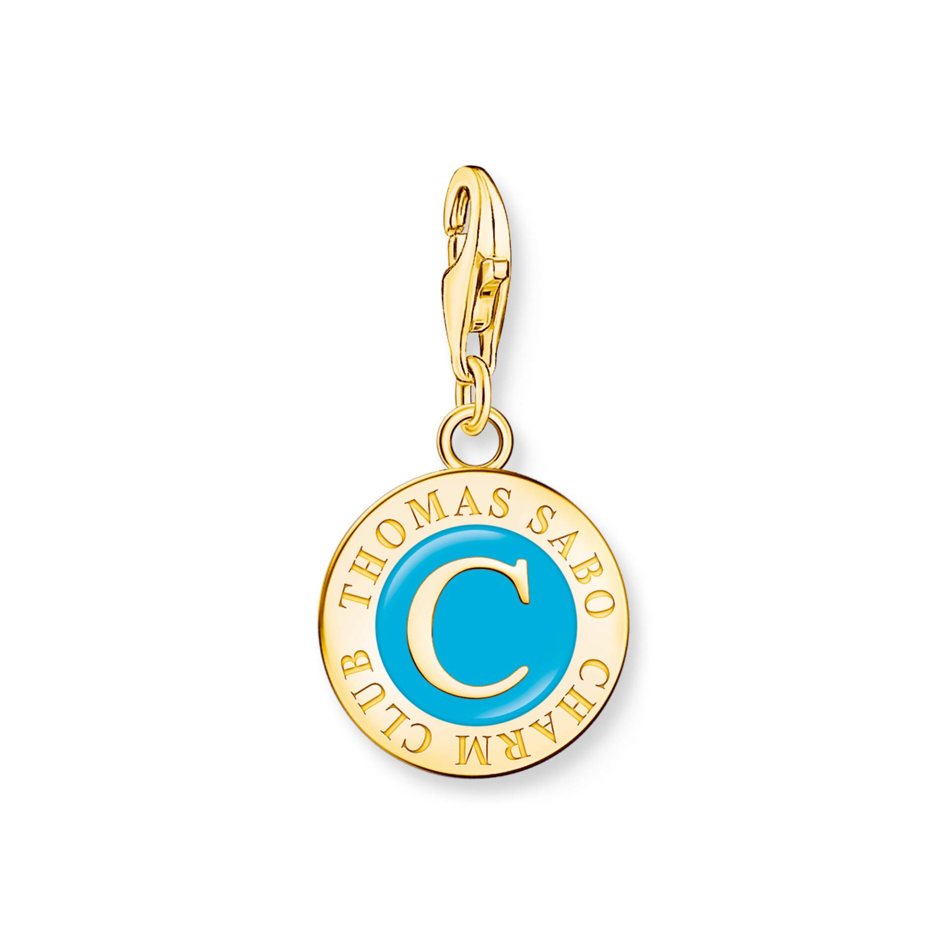 Thomas Sabo Charm mit türkisem Coin vergoldet türkis 2099-427-17 von Thomas Sabo