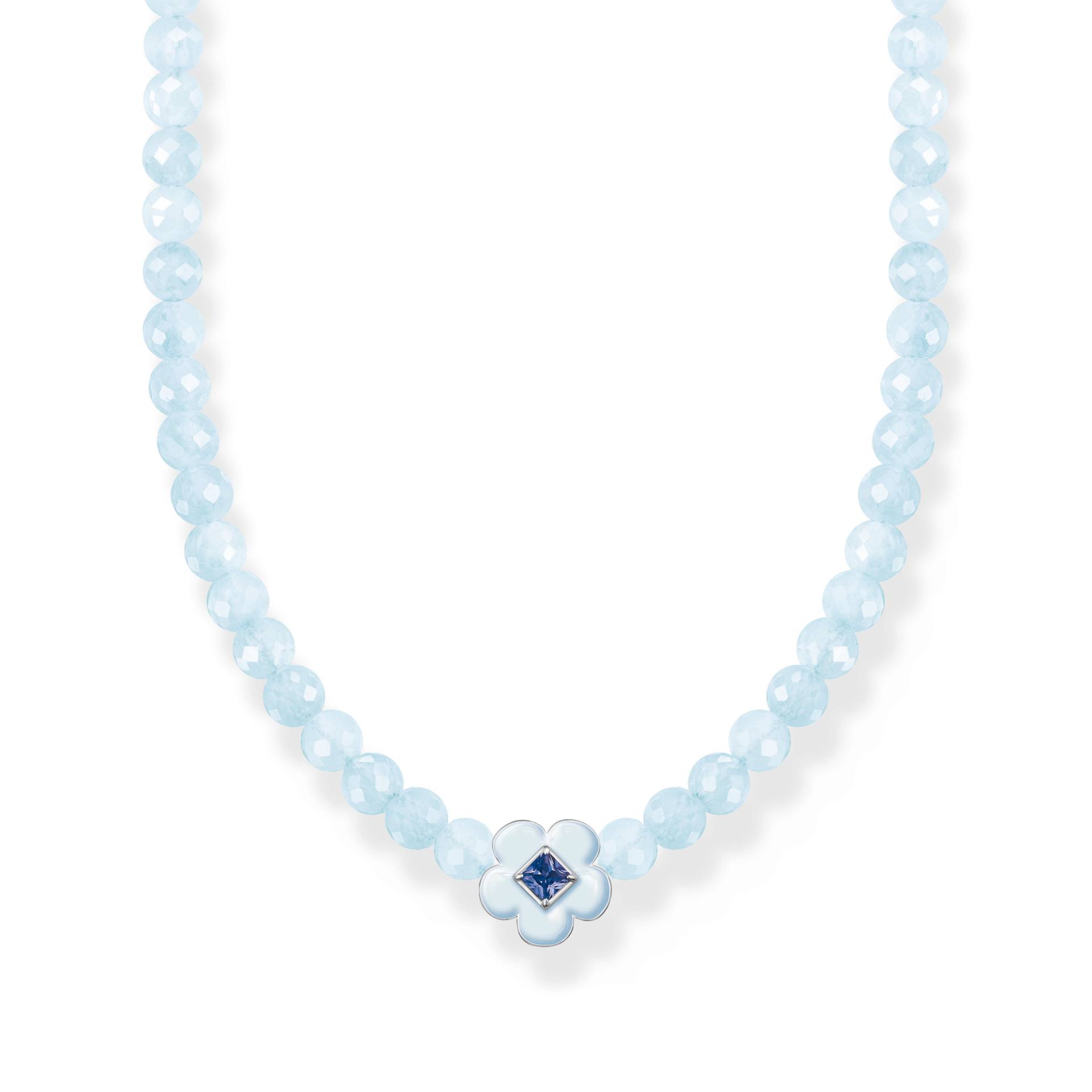 Thomas Sabo Choker Blume mit blauen Jade-Beads blau KE2182-496-1-L42V von Thomas Sabo