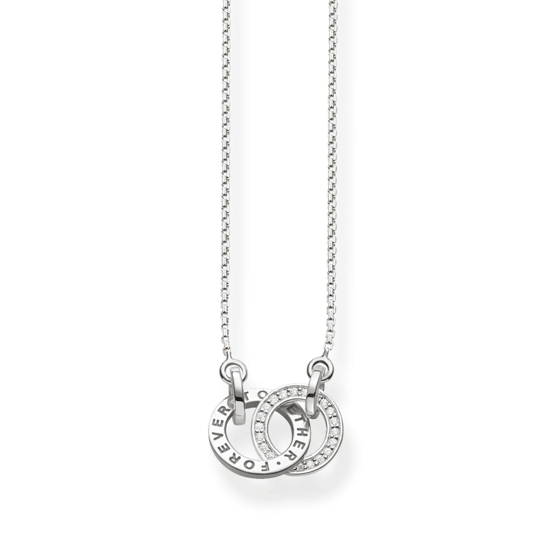 Thomas Sabo Collier Forever Together klein silber weiß KE1488-051-14-L45V von Thomas Sabo