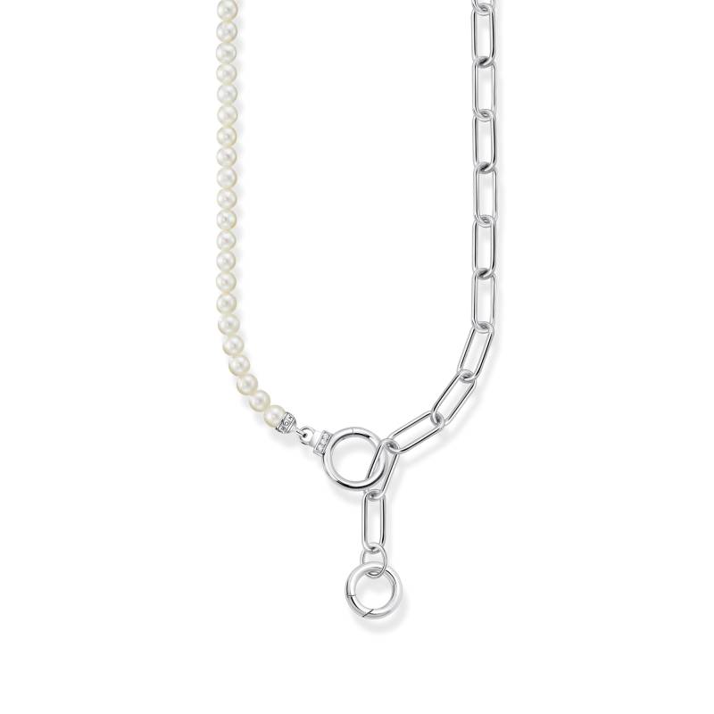 Thomas Sabo Collier aus Süßwasserzuchtperlen und Gliederkette mit weißen Steinen Silber weiß KE2193-167-14-L47V von Thomas Sabo