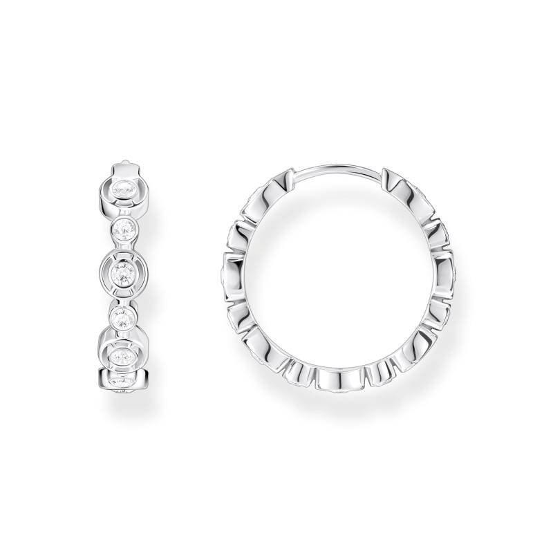 Thomas Sabo Creolen Kreise mit weißen Steinen Silber weiß CR714-051-14 von Thomas Sabo