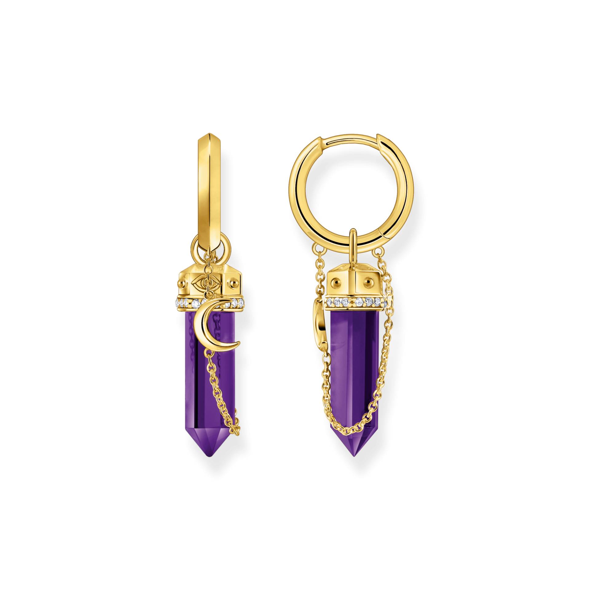 Thomas Sabo Creolen mit Anhänger aus imitiertem Amethyst vergoldet violett CR722-414-13 von Thomas Sabo