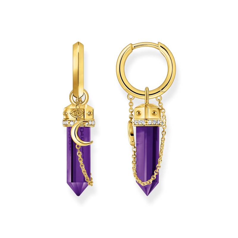 Thomas Sabo Creolen mit Anhänger aus imitiertem Amethyst vergoldet violett CR722-414-13 von Thomas Sabo