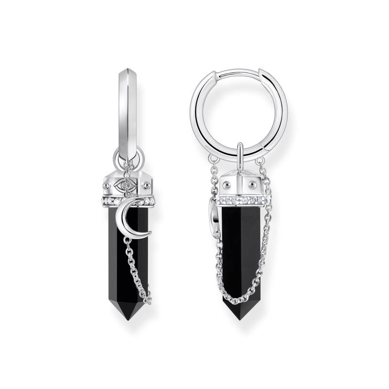 Thomas Sabo Creolen mit Onyx-Anhänger und Kette Silber geschwärzt schwarz CR722-641-11 von Thomas Sabo