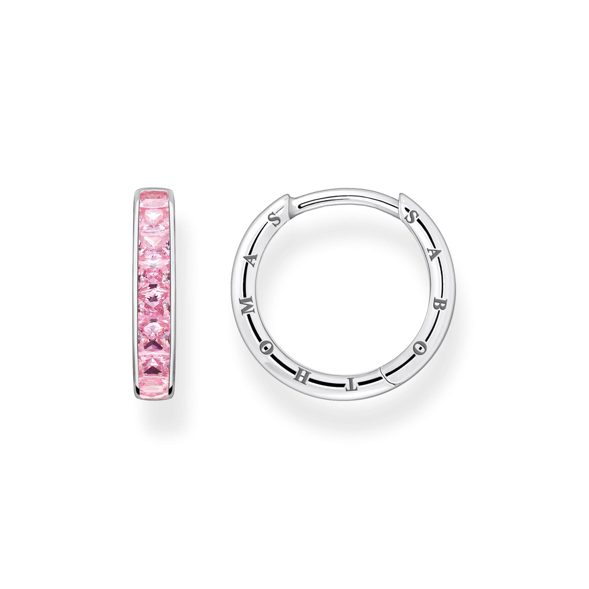 Thomas Sabo Creolen mit pinken Steinen Pavé Silber pink CR668-051-9 von Thomas Sabo