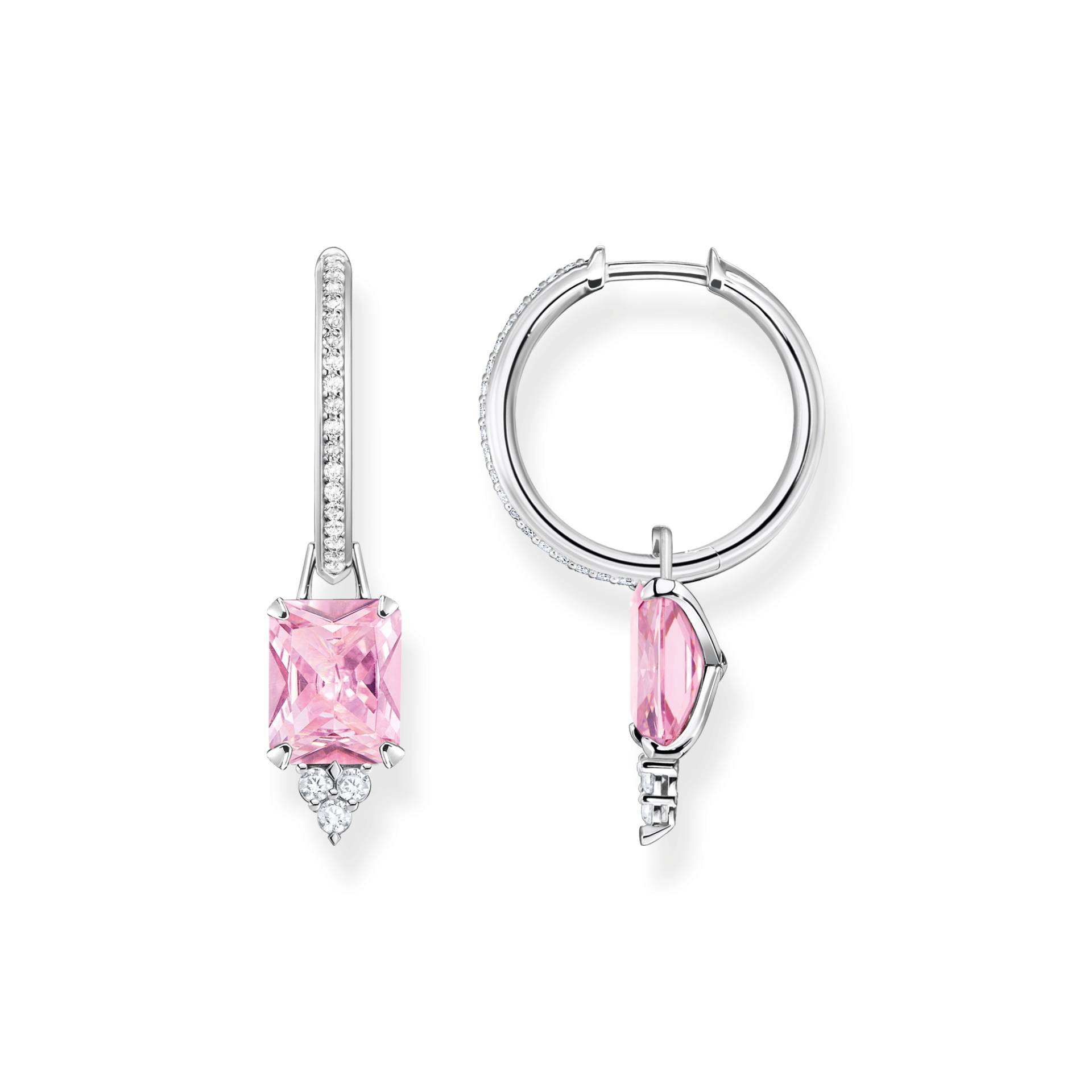 Thomas Sabo Creolen mit pinken und weißen Steinen Silber pink CR672-051-9 von Thomas Sabo