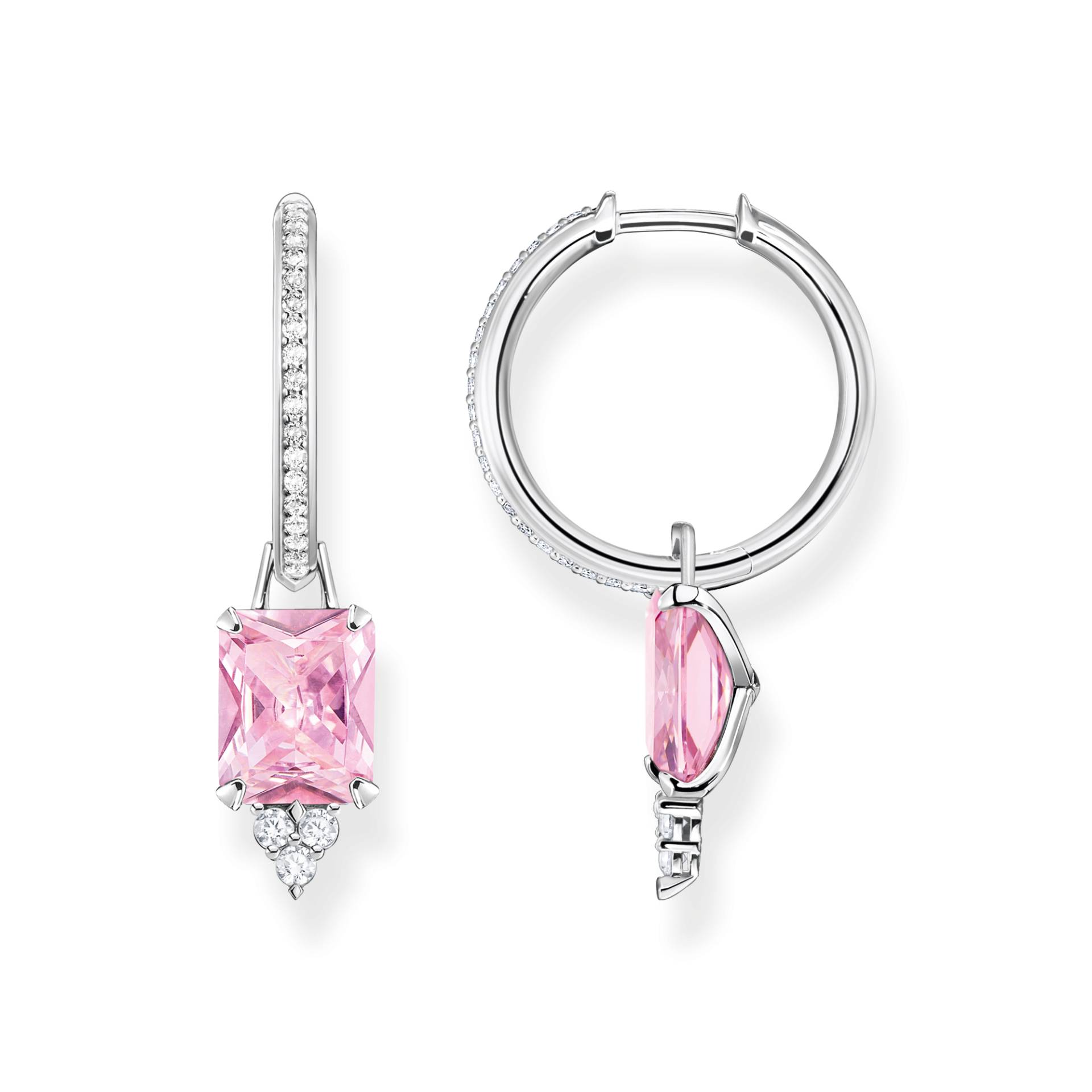 Thomas Sabo Creolen mit pinken und weißen Steinen Silber pink CR672-051-9 von Thomas Sabo