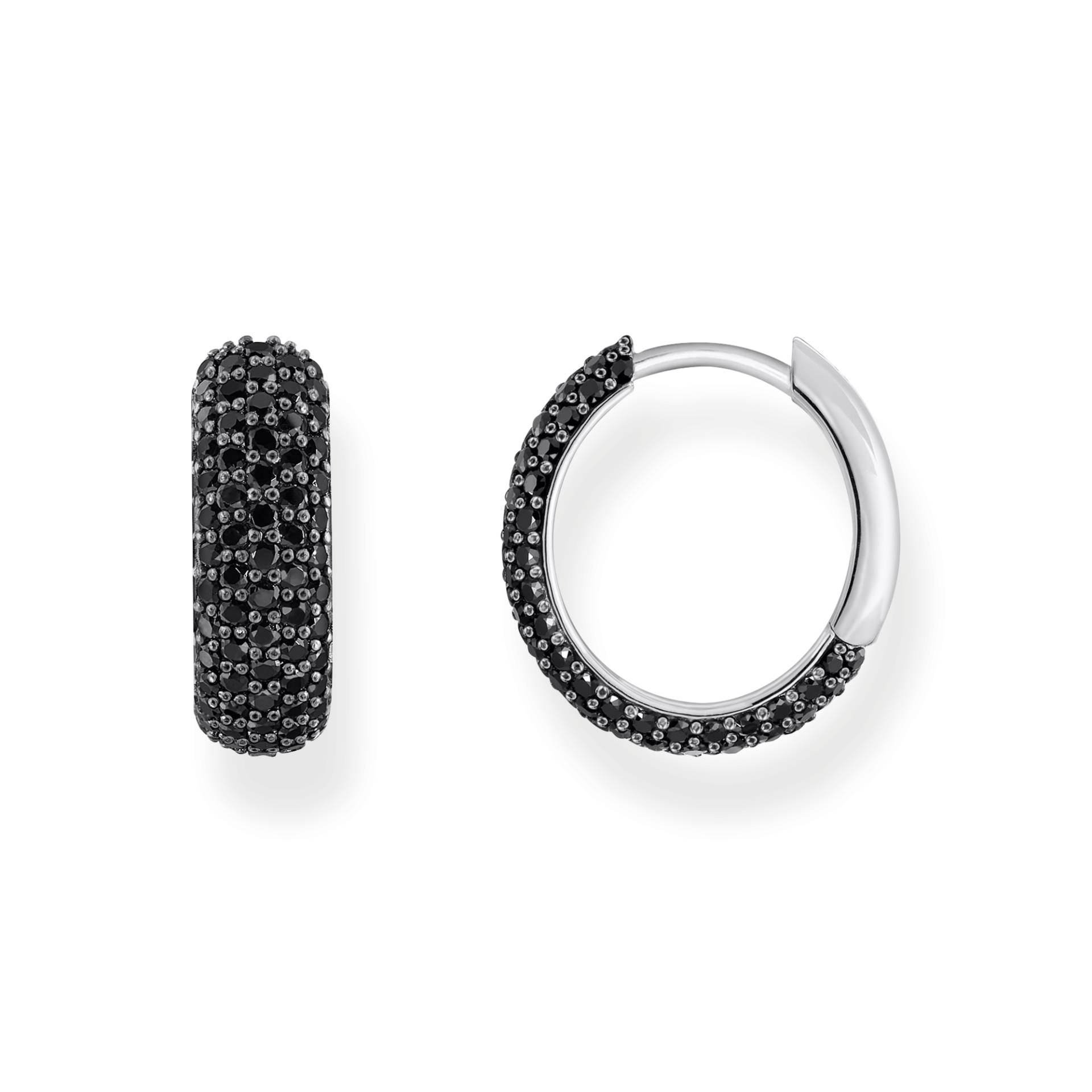 Thomas Sabo Creolen mit schwarzem Zirkonia-Pavé Silber geschwärzt schwarz CR731-643-11 von Thomas Sabo