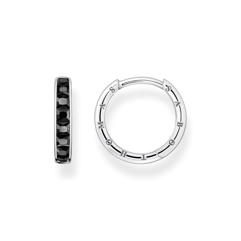 Thomas Sabo Creolen mit schwarzen Steinen Pavé Silber schwarz CR668-643-11 von Thomas Sabo