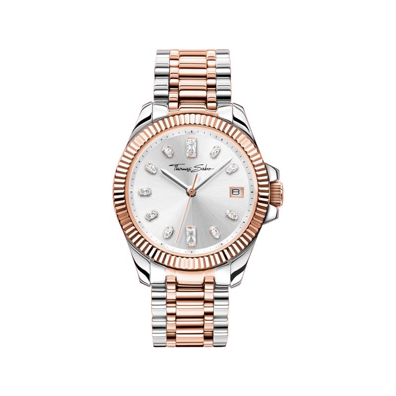 Thomas Sabo Damenuhr Bicolor roségoldfarben silberfarben silberfarben WA0371-277-201-33 MM von Thomas Sabo