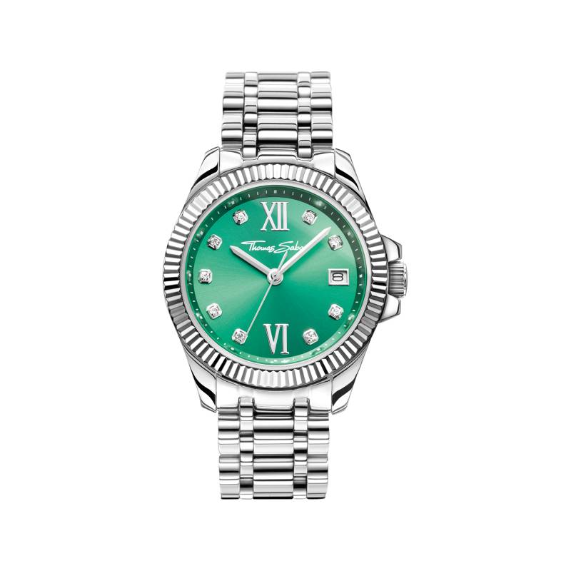 Thomas Sabo Damenuhr Divine Green mit Zifferblatt in Grün silberfarben grün WA0404-201-211-33 MM von Thomas Sabo