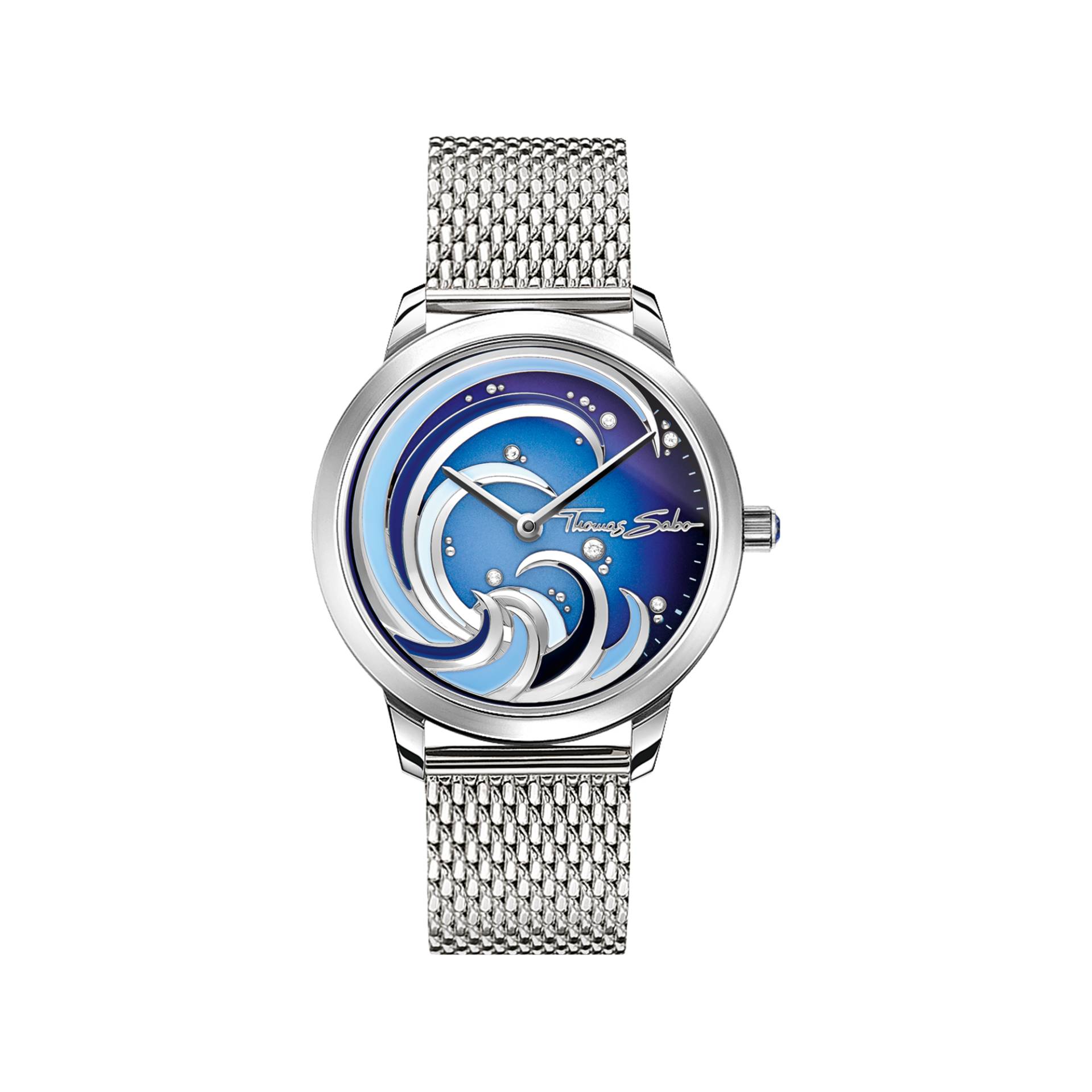 Thomas Sabo Damenuhr Ocean Vibes mit weißen Steinen Bicolor blau WA0392-201-209-33 MM von Thomas Sabo