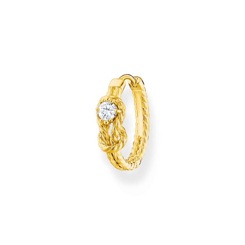Thomas Sabo Einzel Creole Seil mit Knoten gold weiß CR695-414-14 von Thomas Sabo